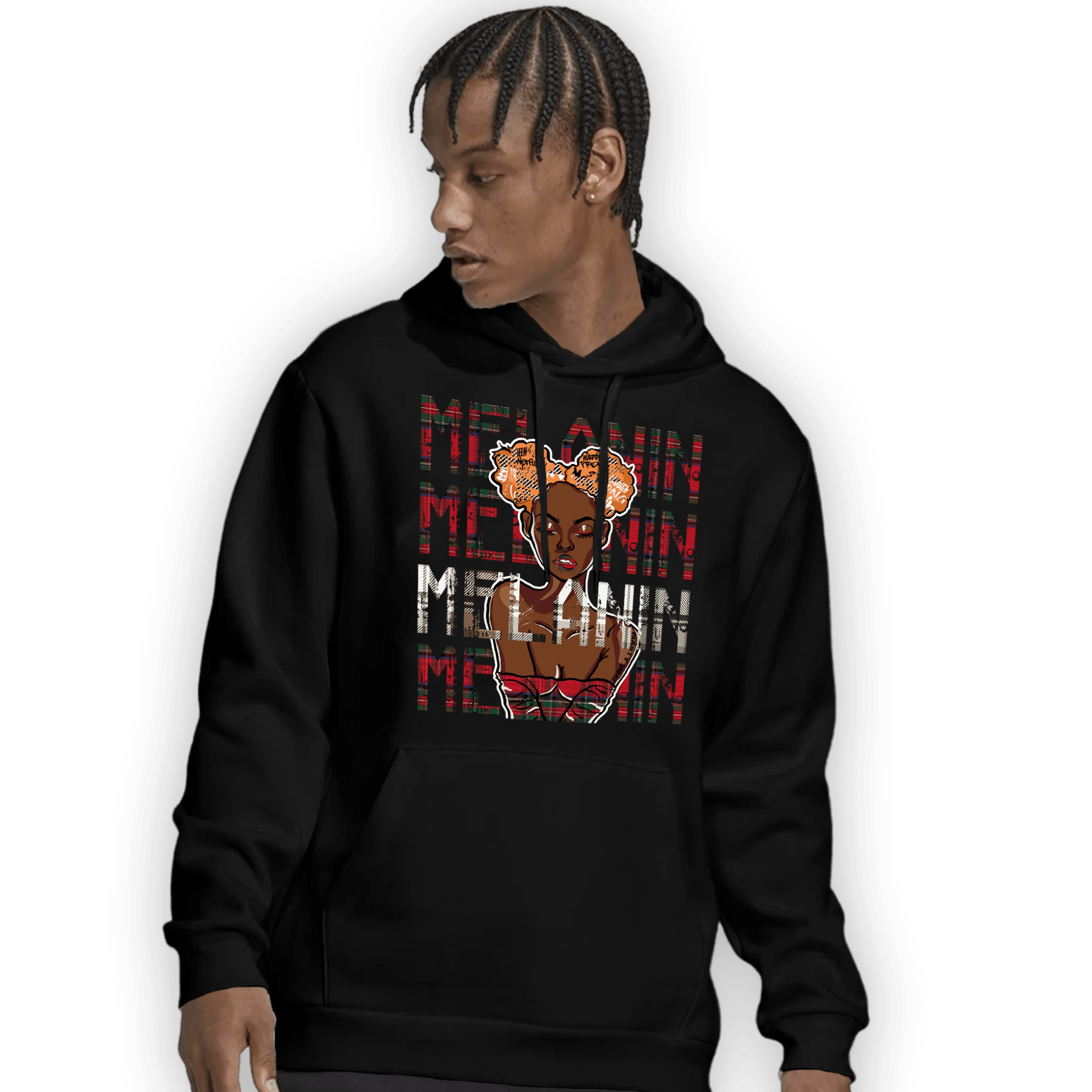 Plaid 5s Hoodie Match Melanin Girl - NastyJamz