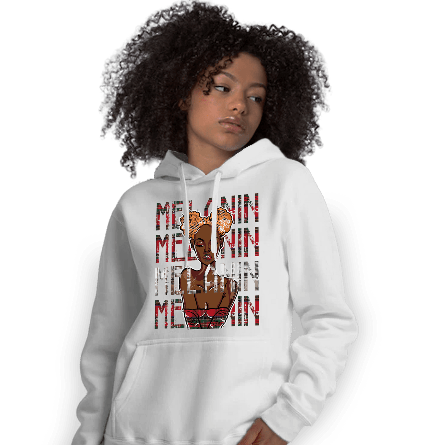 Plaid 5s Hoodie Match Melanin Girl - NastyJamz