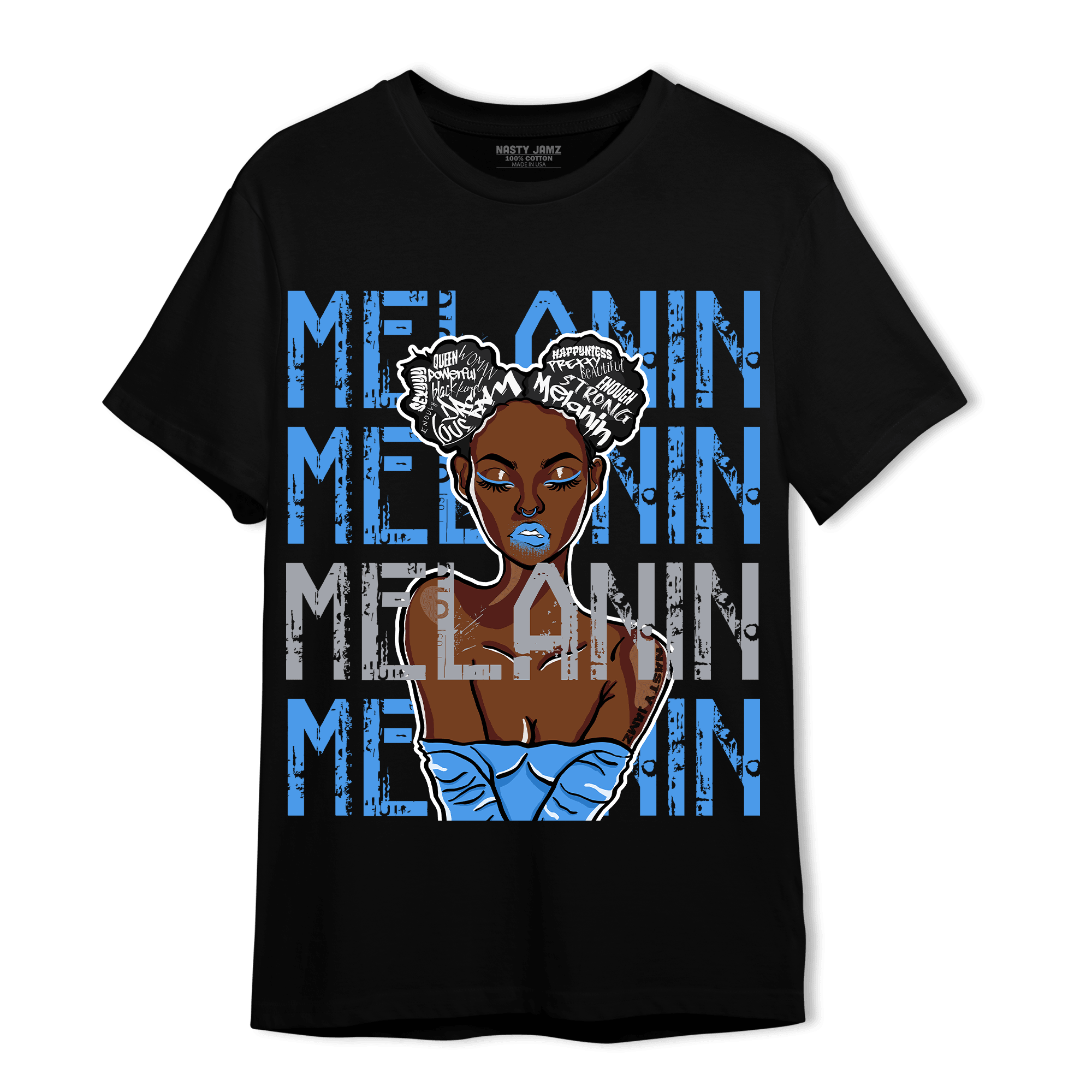 University Blue 5s T Shirt Match Melanin Girl - NastyJamz