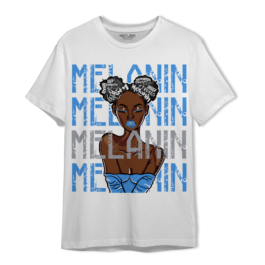 University Blue 5s T Shirt Match Melanin Girl - NastyJamz