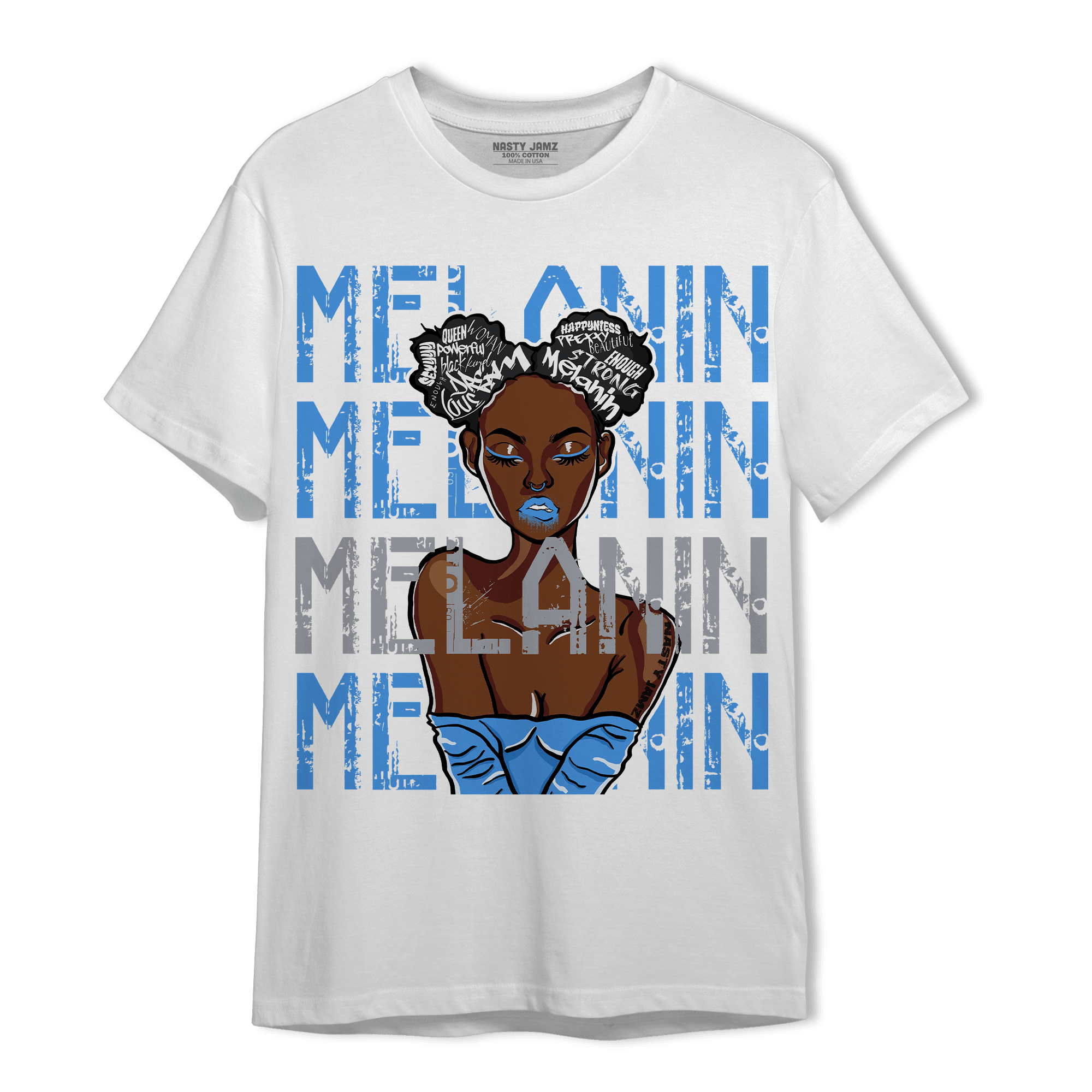 University Blue 5s T Shirt Match Melanin Girl - NastyJamz