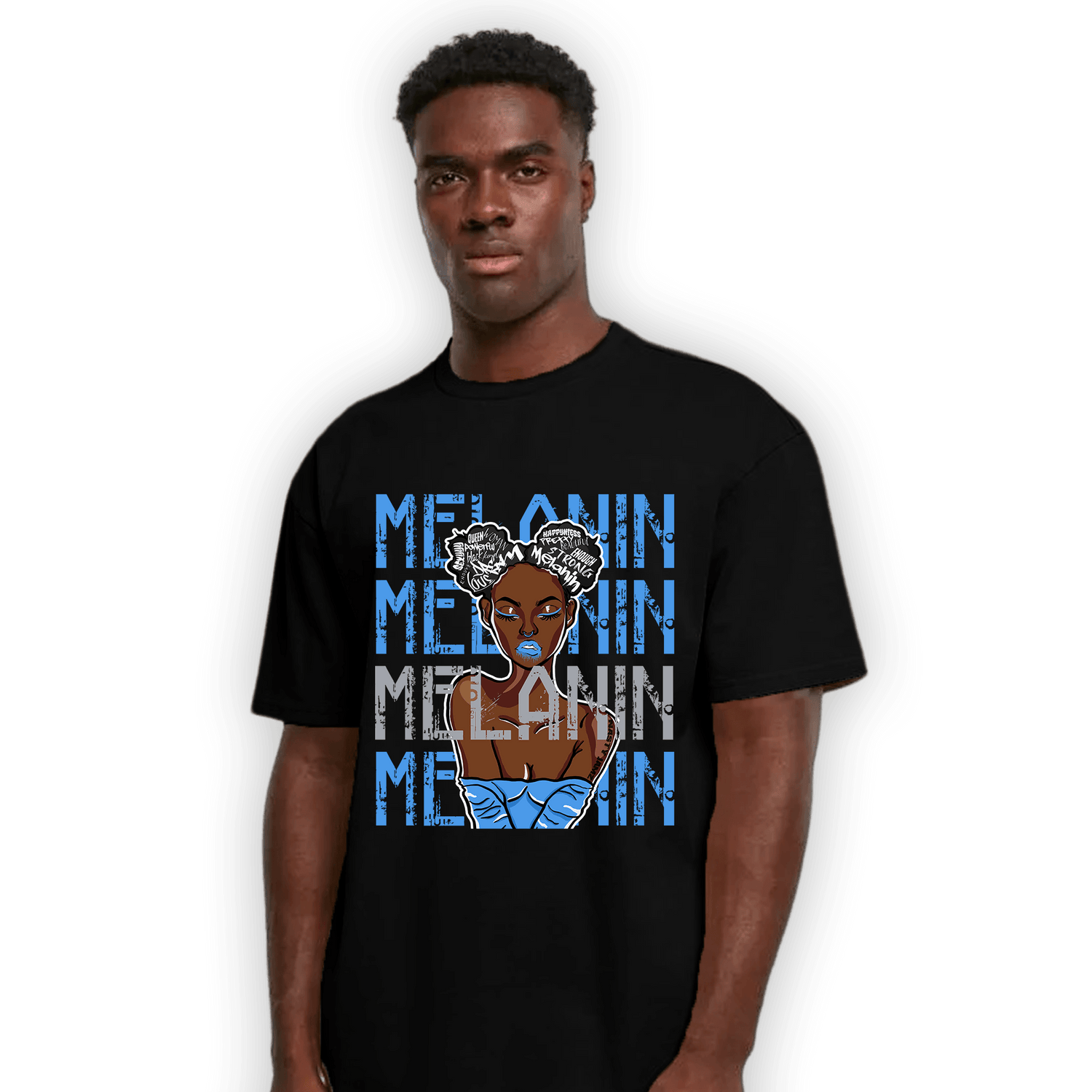 University Blue 5s T Shirt Match Melanin Girl - NastyJamz