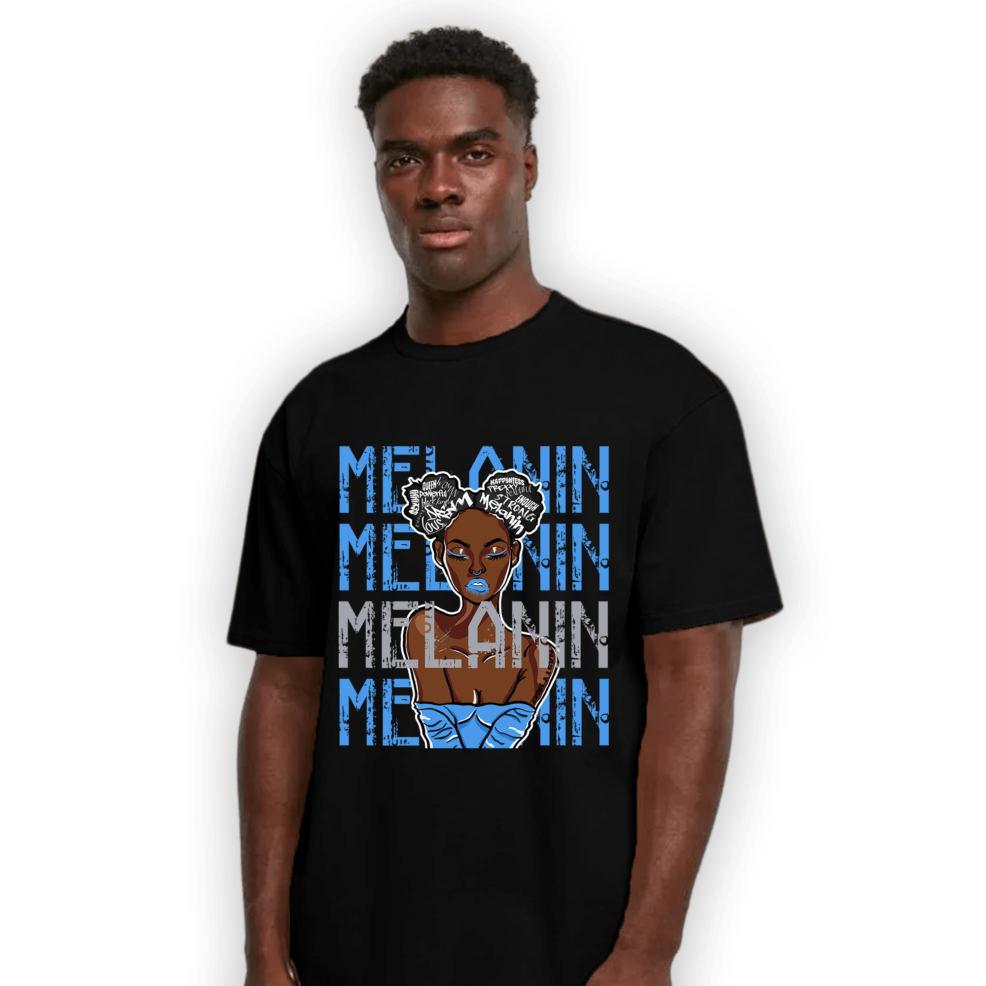 University Blue 5s T Shirt Match Melanin Girl - NastyJamz