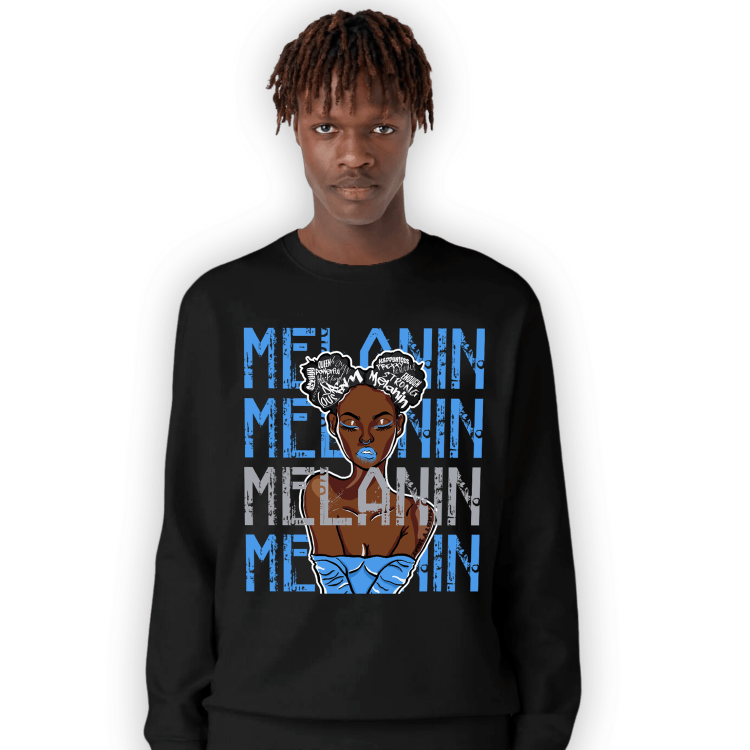 University Blue 5s Sweatshirt Match Melanin Girl - NastyJamz