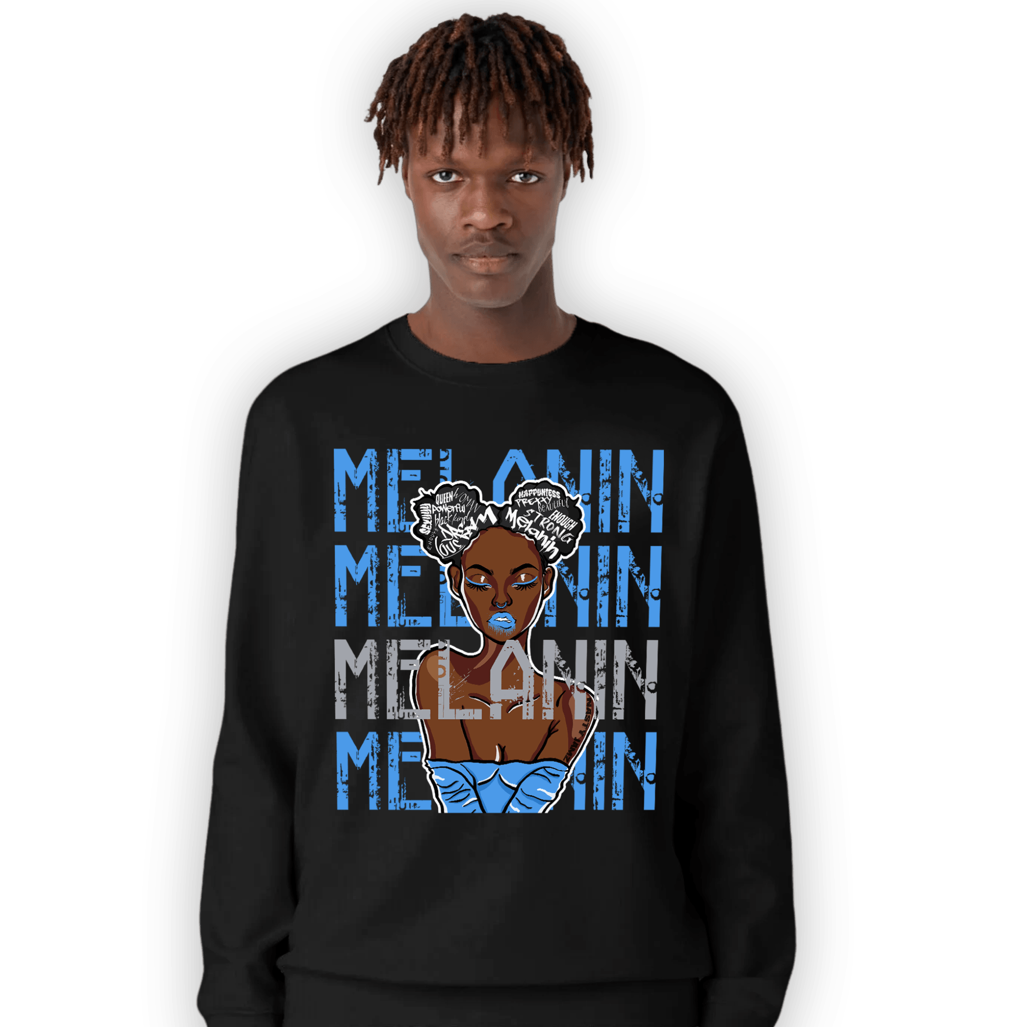 University Blue 5s Sweatshirt Match Melanin Girl - NastyJamz