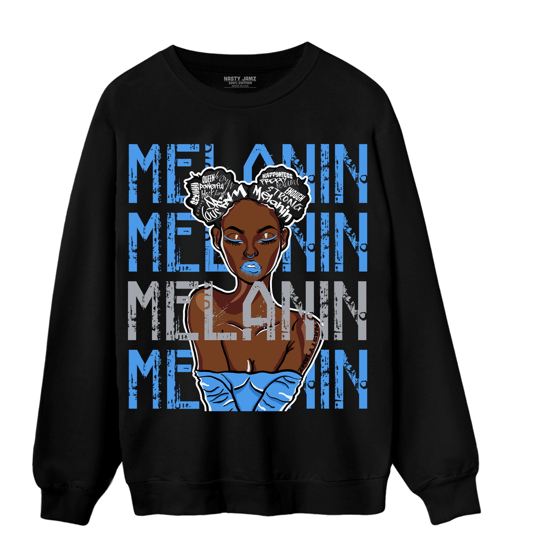 University Blue 5s Sweatshirt Match Melanin Girl - NastyJamz
