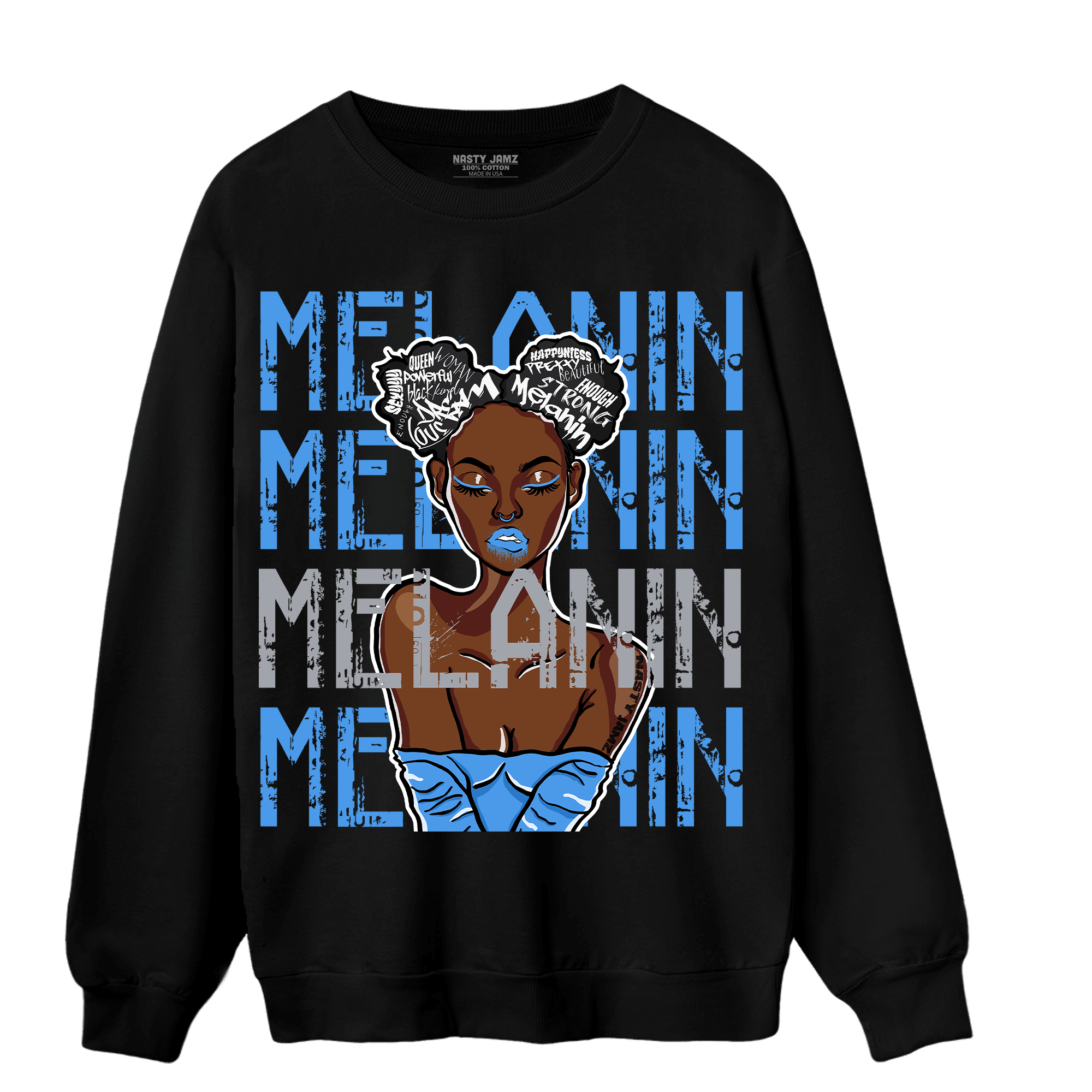 University Blue 5s Sweatshirt Match Melanin Girl - NastyJamz