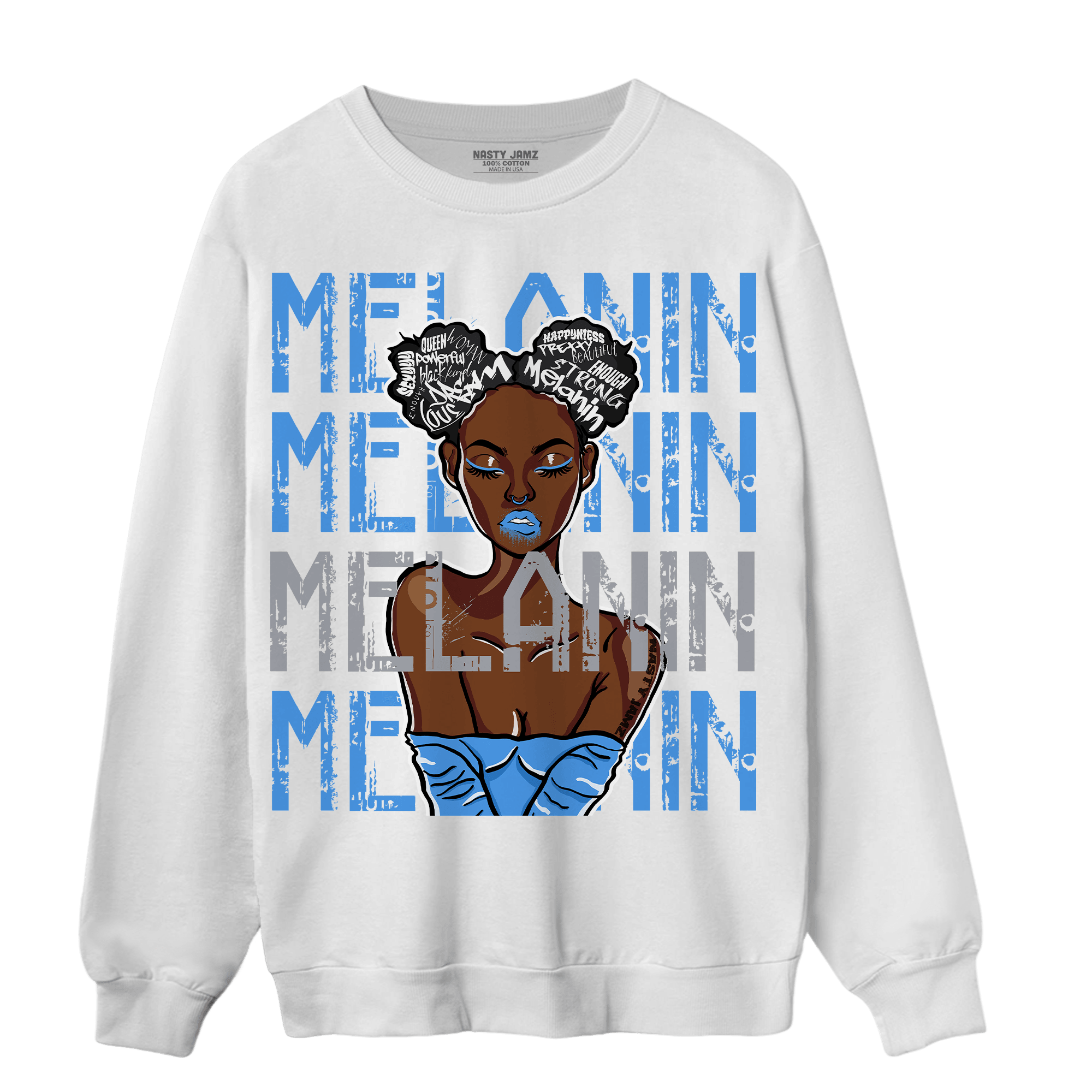 University Blue 5s Sweatshirt Match Melanin Girl - NastyJamz