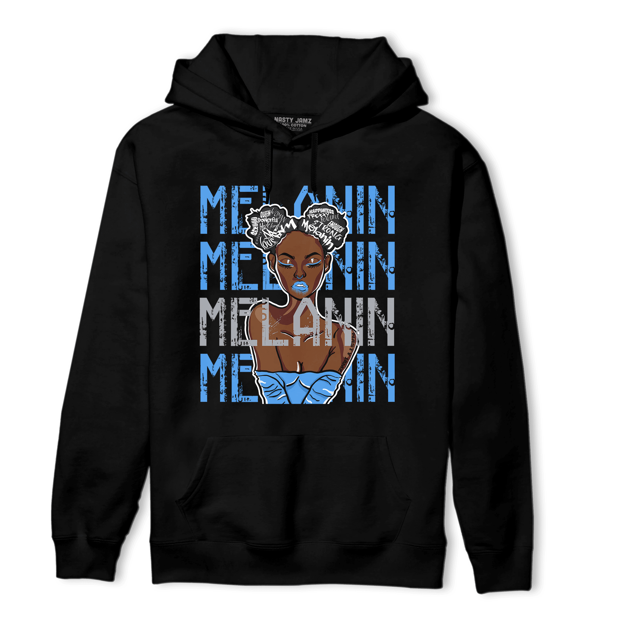 University Blue 5s Hoodie Match Melanin Girl - NastyJamz