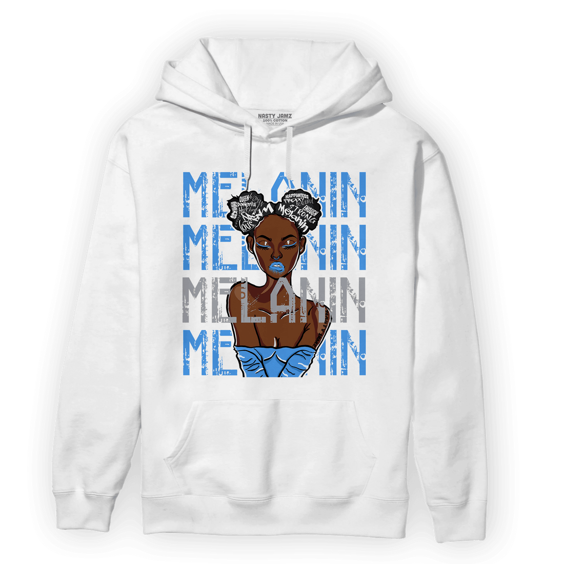 University Blue 5s Hoodie Match Melanin Girl - NastyJamz