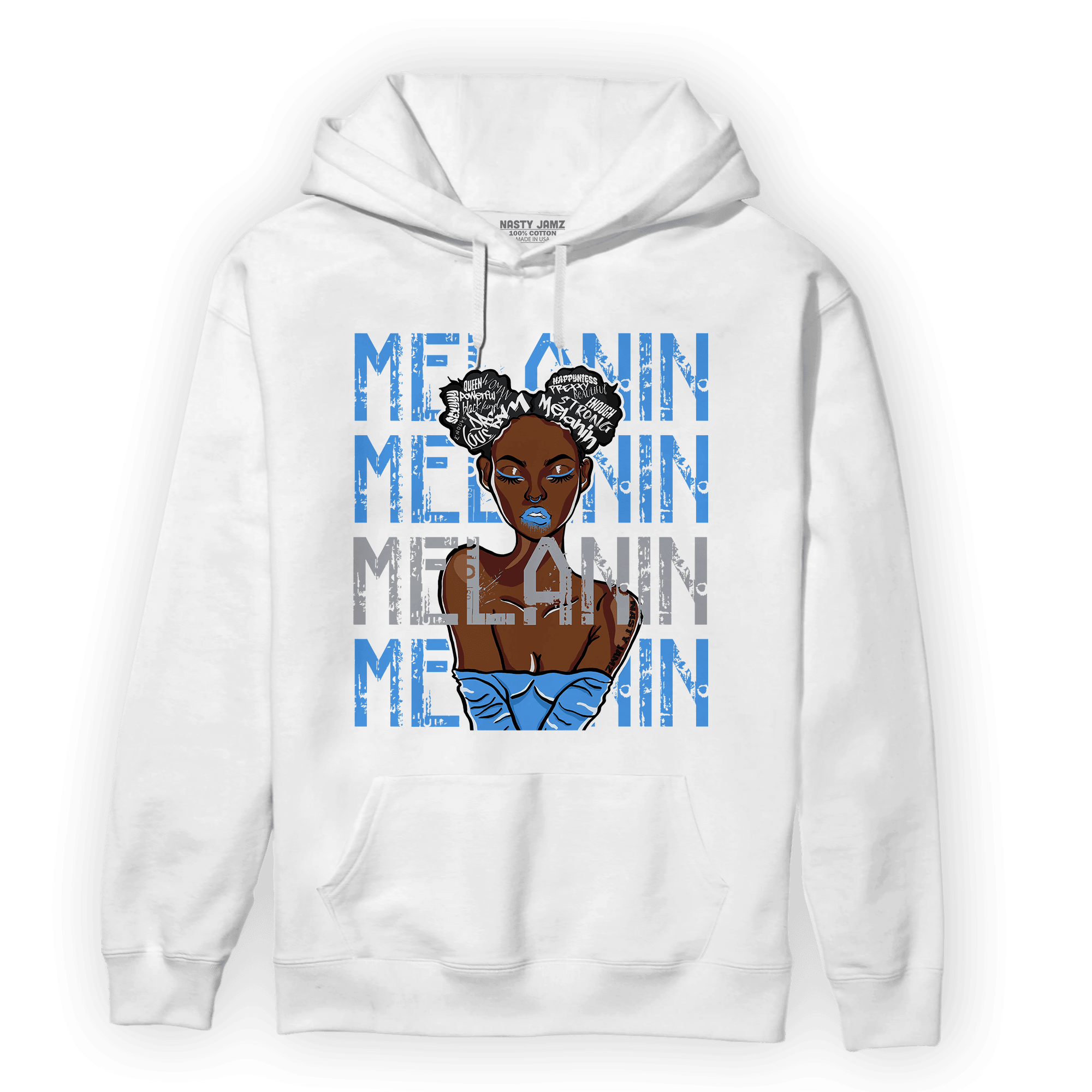 University Blue 5s Hoodie Match Melanin Girl - NastyJamz