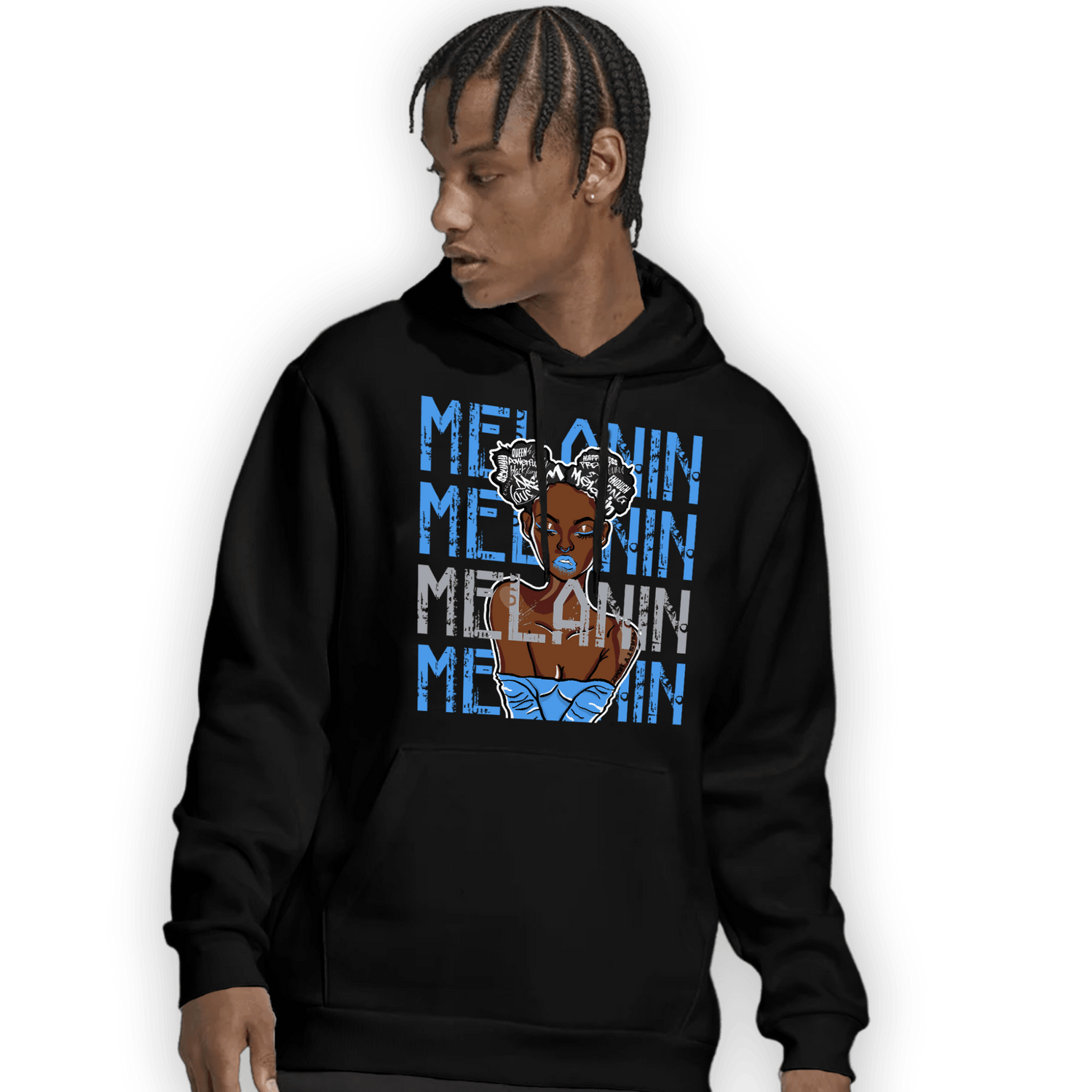 University Blue 5s Hoodie Match Melanin Girl - NastyJamz