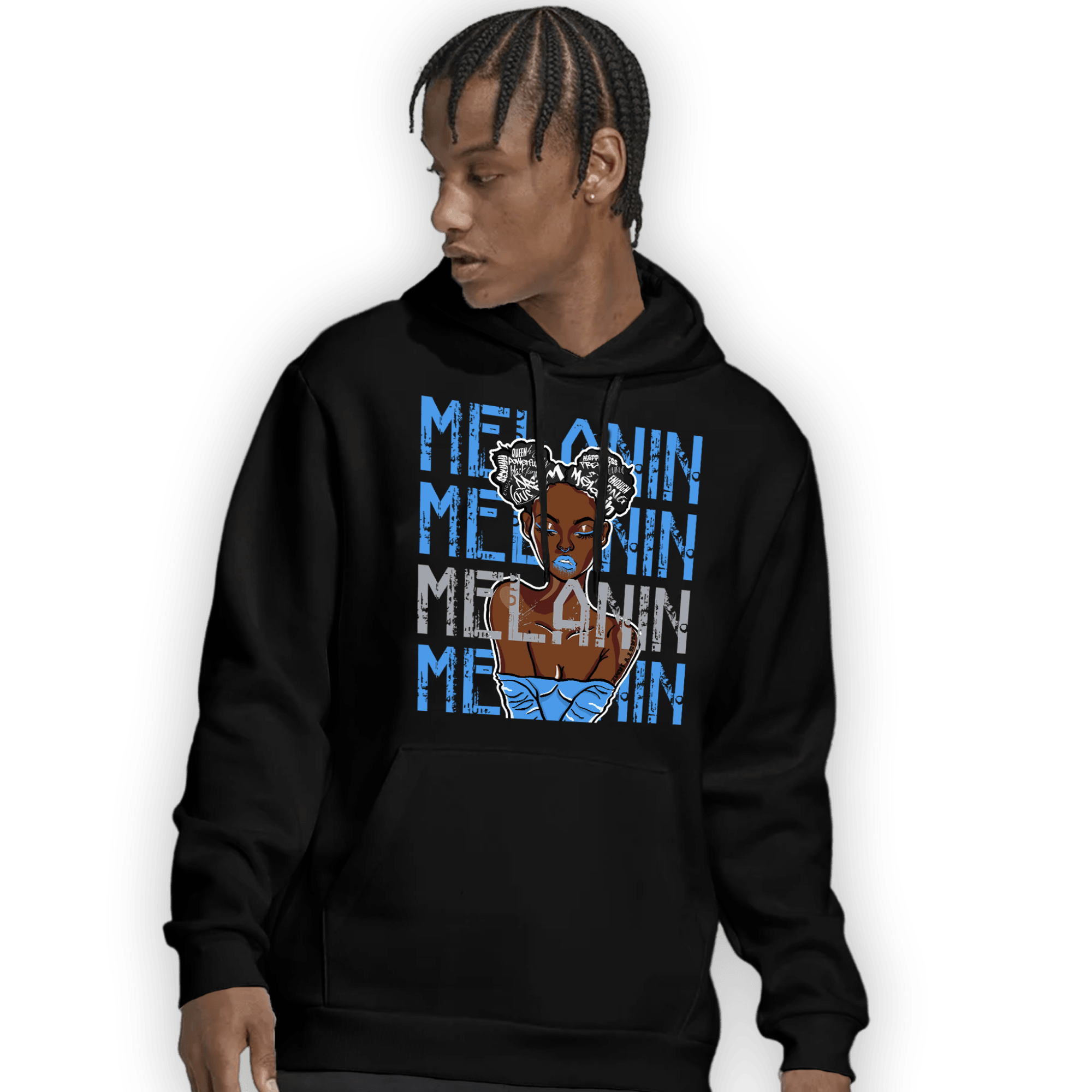 University Blue 5s Hoodie Match Melanin Girl - NastyJamz