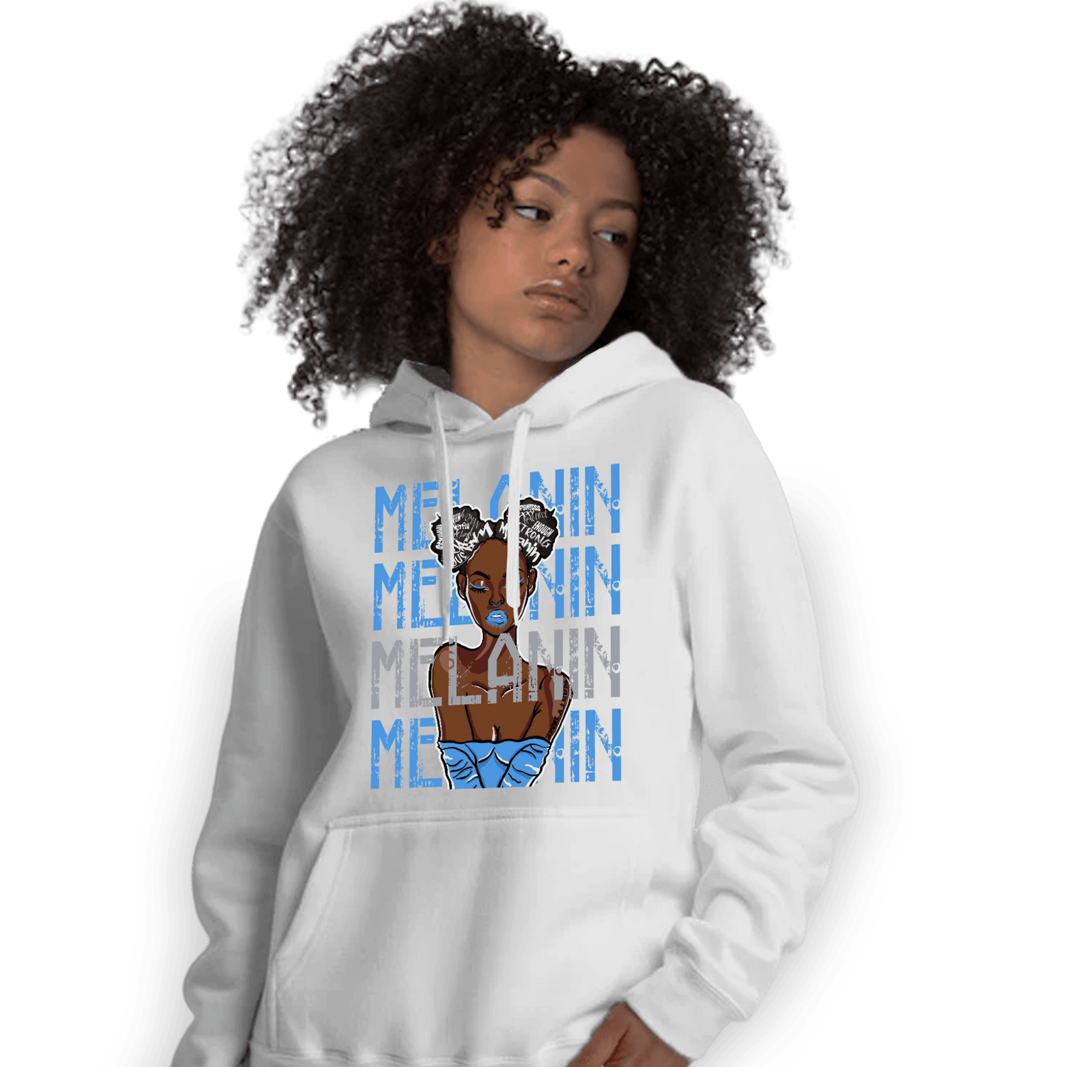 University Blue 5s Hoodie Match Melanin Girl - NastyJamz