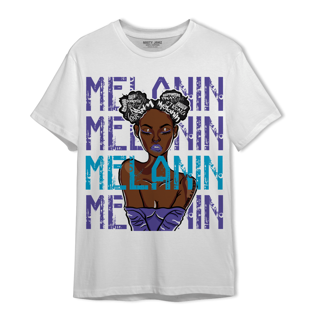 Aqua 6s T Shirt Match Melanin Girl - NastyJamz