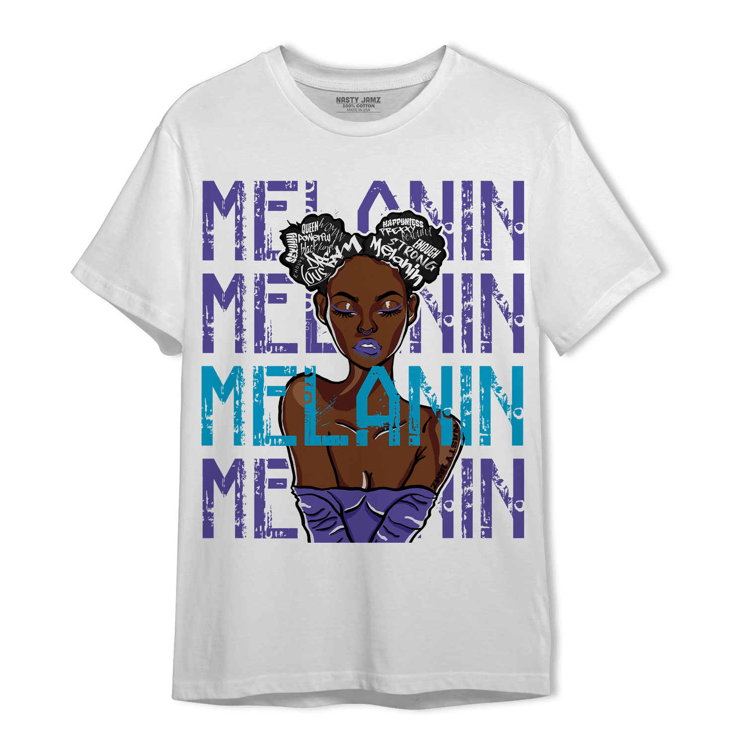 Aqua 6s T Shirt Match Melanin Girl - NastyJamz