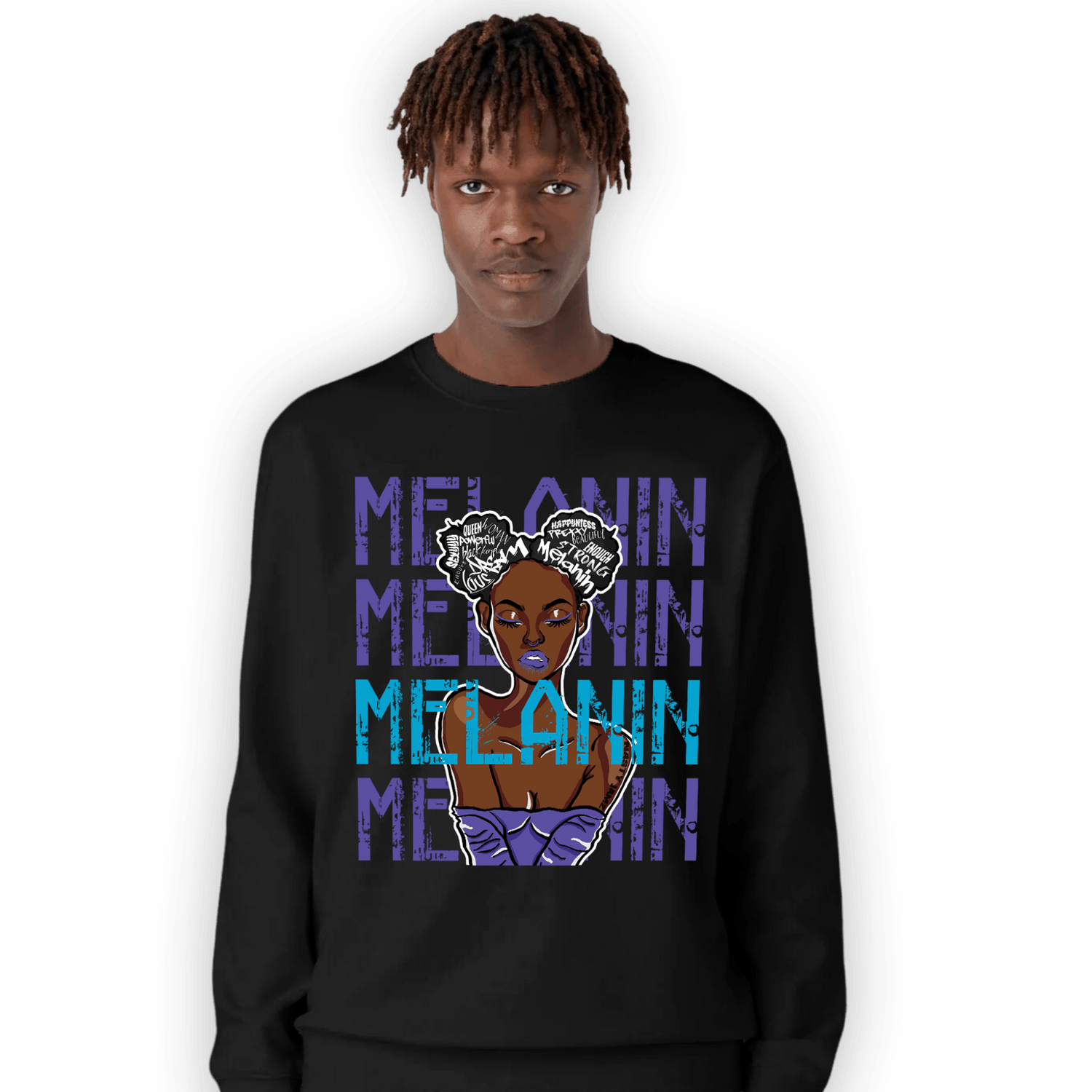 Aqua 6s Sweatshirt Match Melanin Girl - NastyJamz