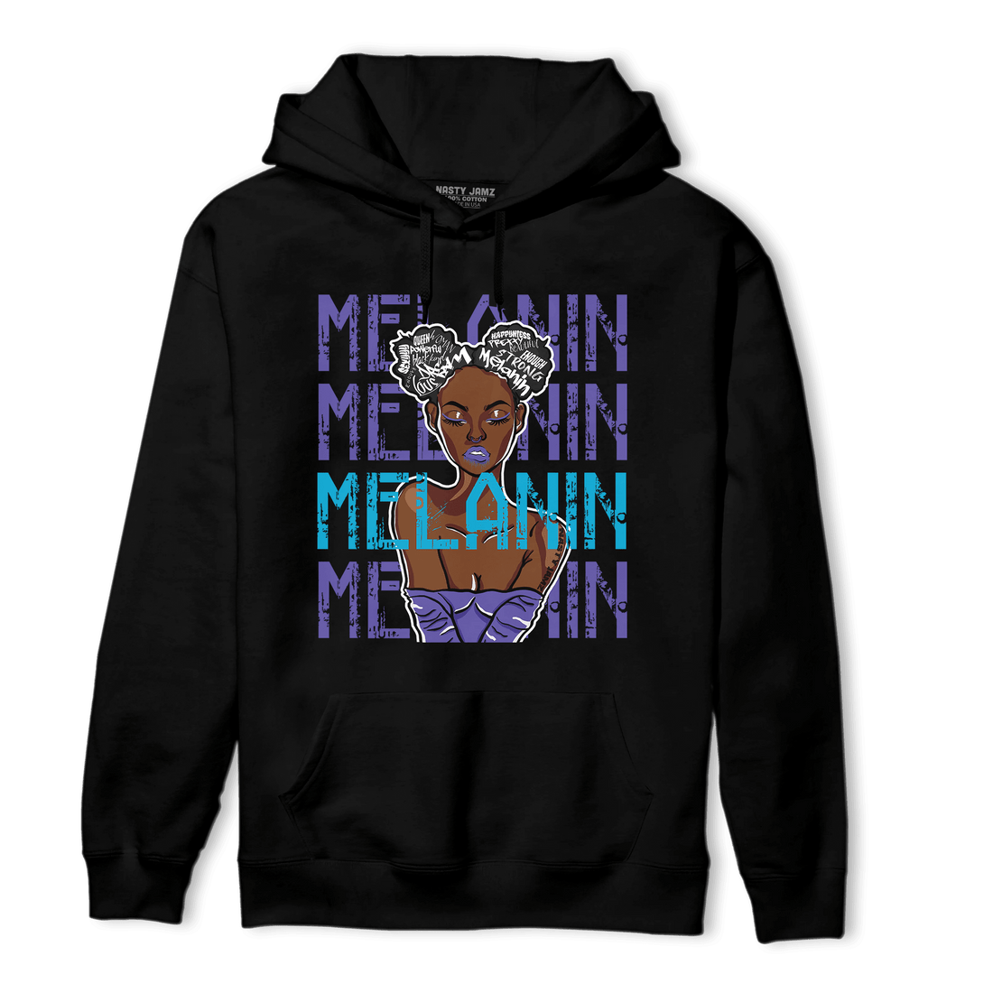 Aqua 6s Hoodie Match Melanin Girl - NastyJamz