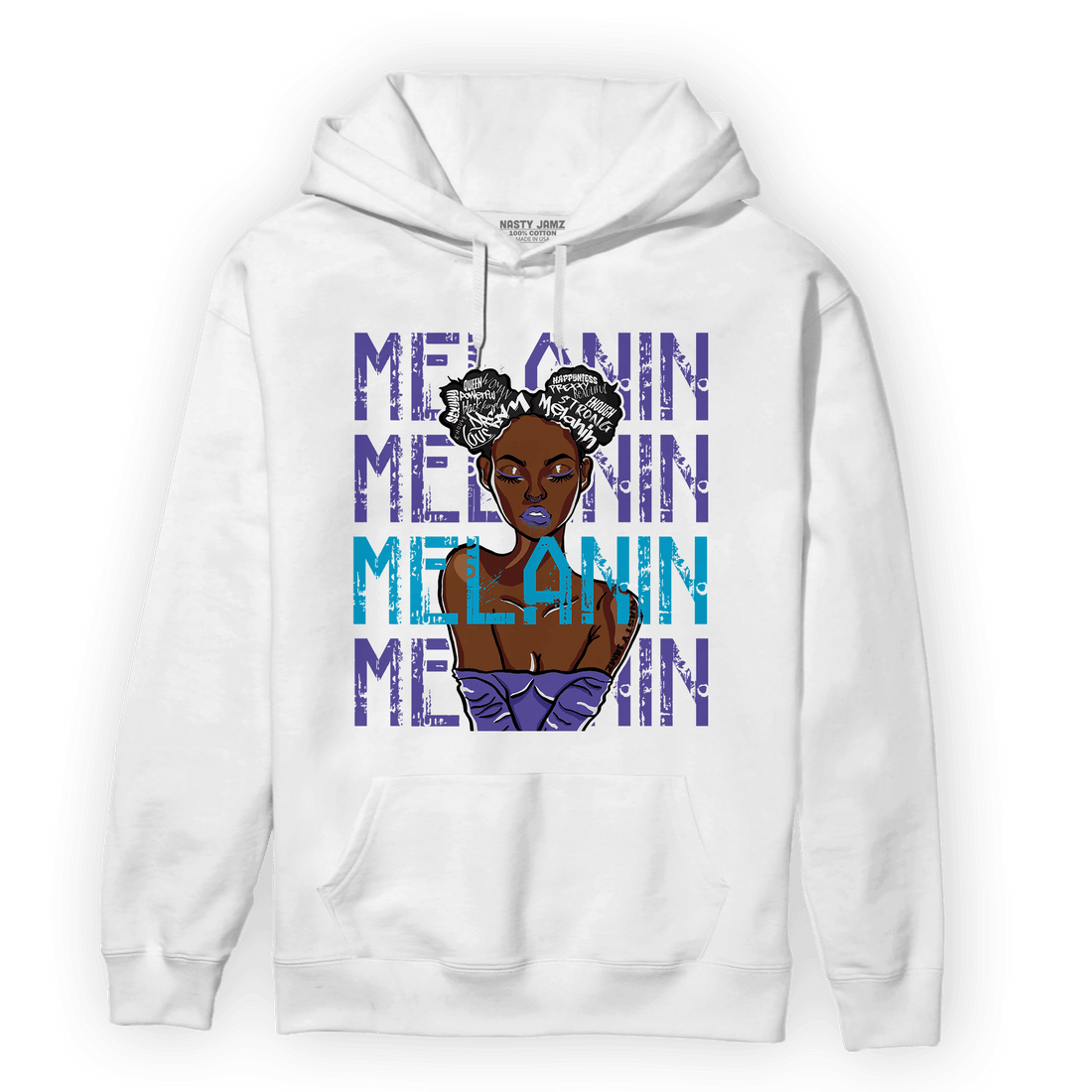 Aqua 6s Hoodie Match Melanin Girl - NastyJamz