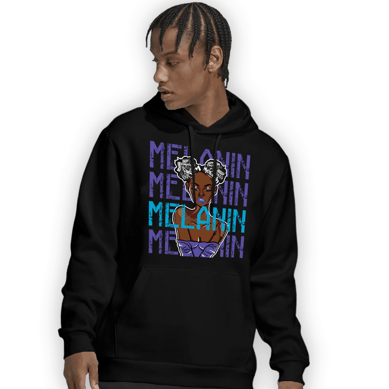 Aqua 6s Hoodie Match Melanin Girl - NastyJamz