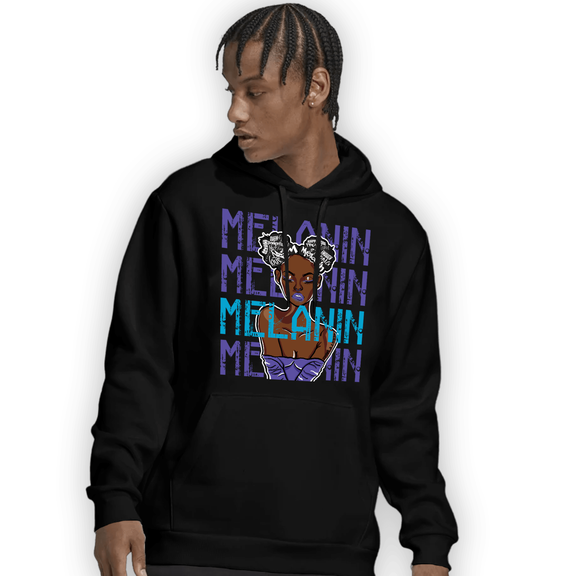 Aqua 6s Hoodie Match Melanin Girl - NastyJamz