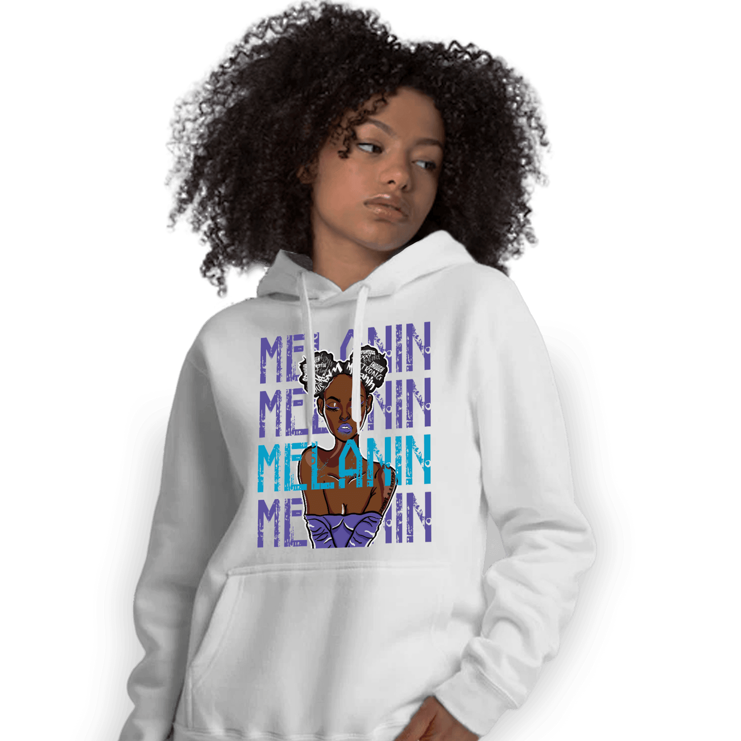 Aqua 6s Hoodie Match Melanin Girl - NastyJamz