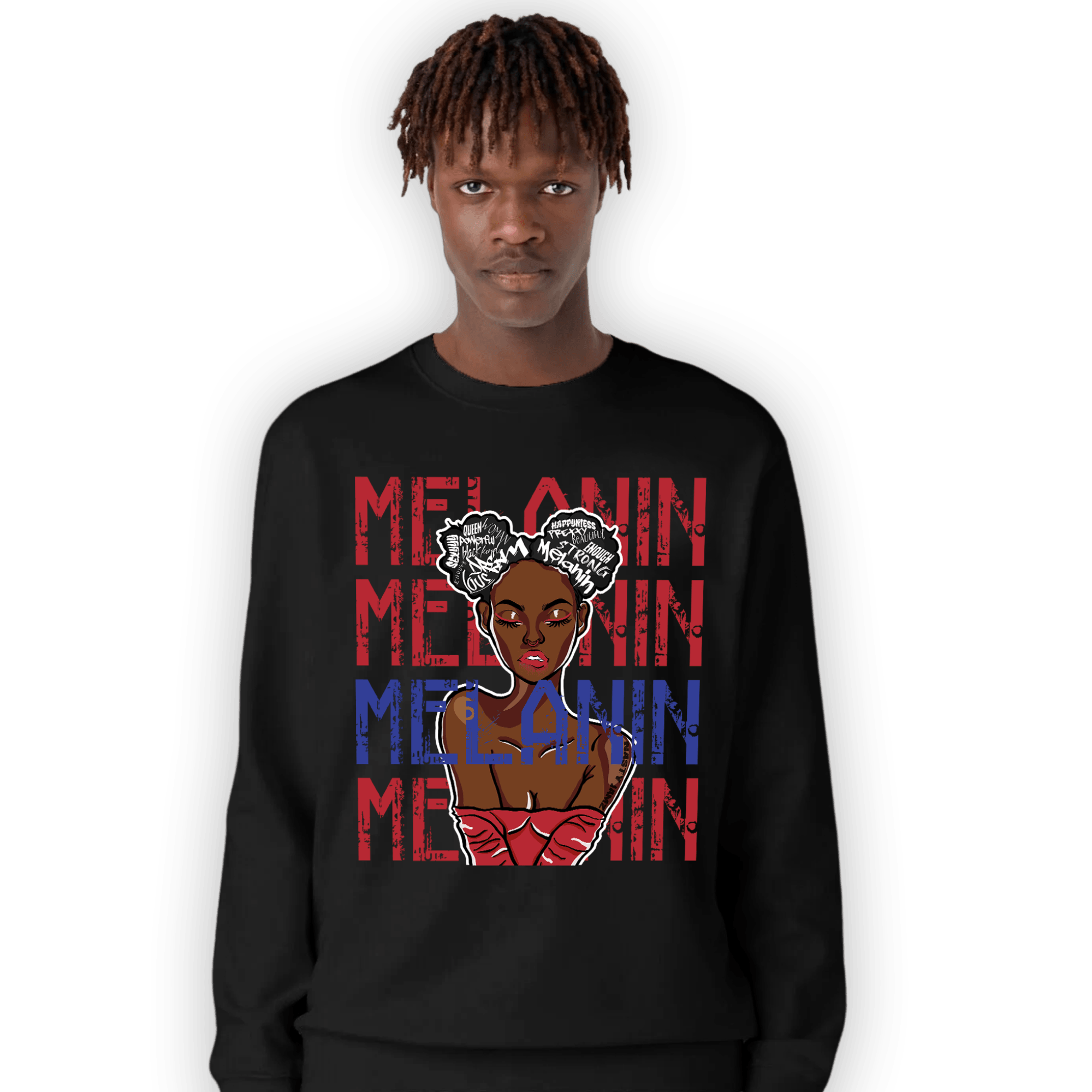 Playoffs 8s Sweatshirt Match Melanin Girl - NastyJamz