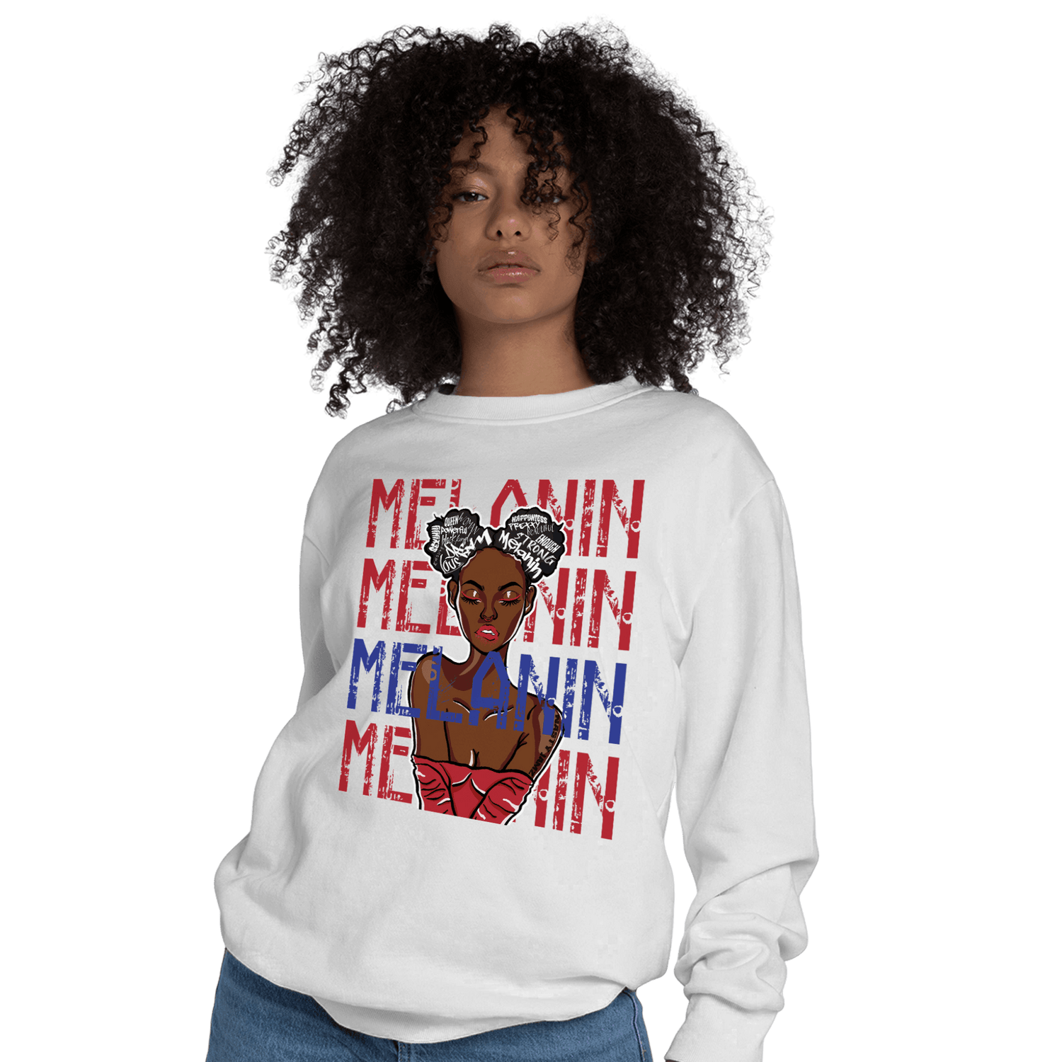 Playoffs 8s Sweatshirt Match Melanin Girl - NastyJamz