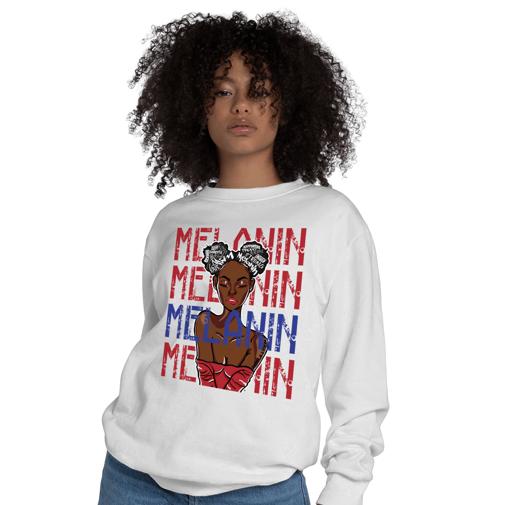 Playoffs 8s Sweatshirt Match Melanin Girl - NastyJamz