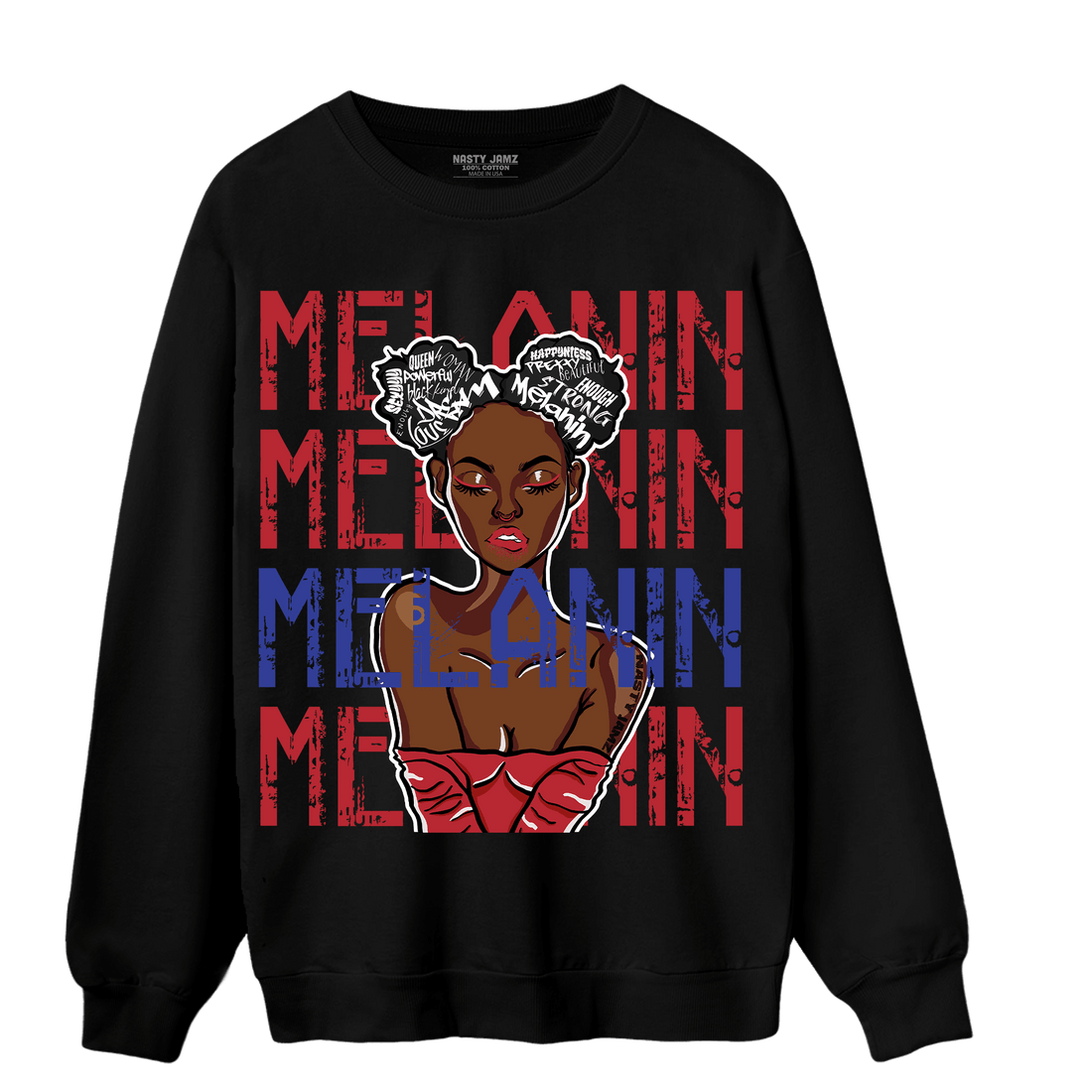 Playoffs 8s Sweatshirt Match Melanin Girl - NastyJamz