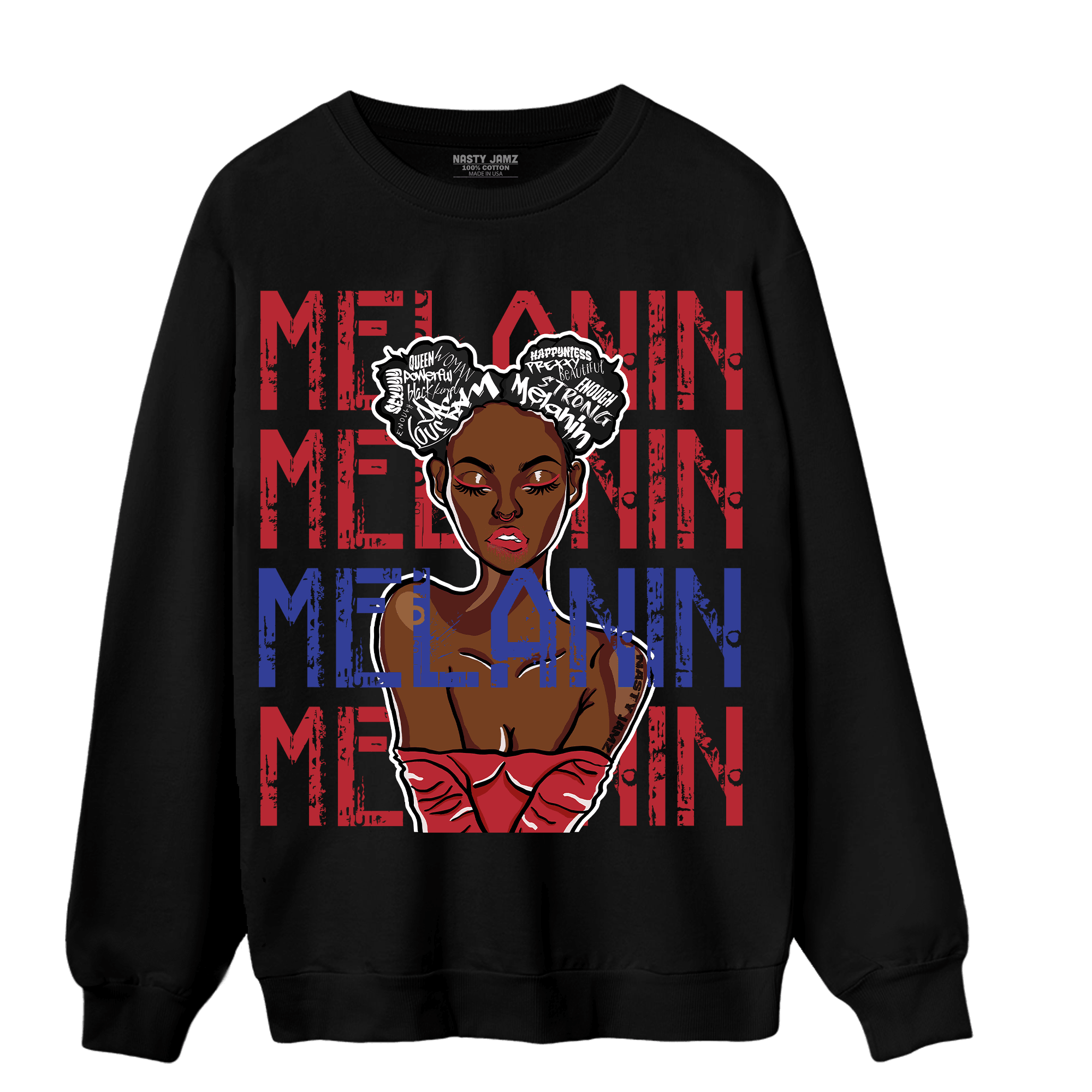 Playoffs 8s Sweatshirt Match Melanin Girl - NastyJamz