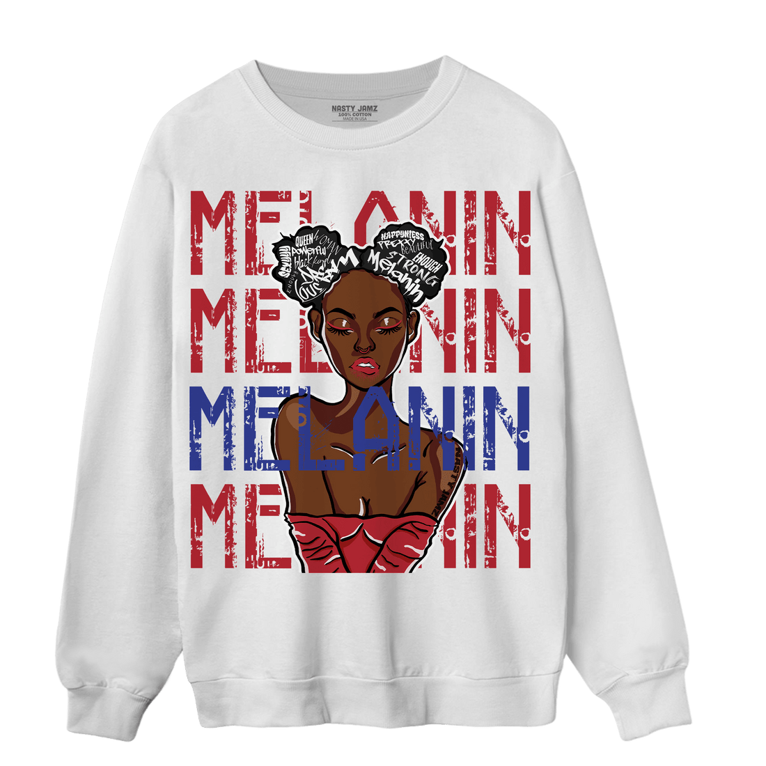 Playoffs 8s Sweatshirt Match Melanin Girl - NastyJamz