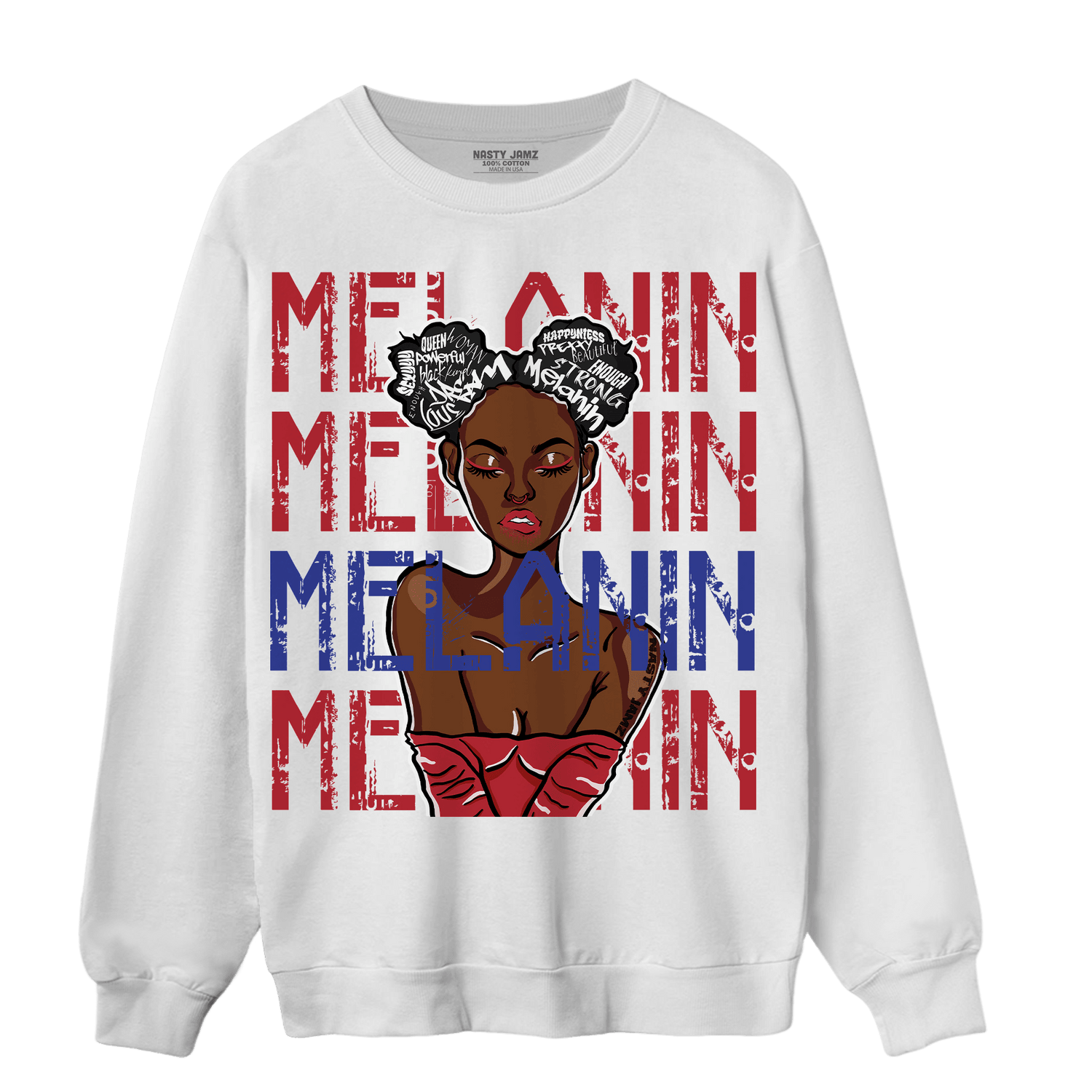Playoffs 8s Sweatshirt Match Melanin Girl - NastyJamz