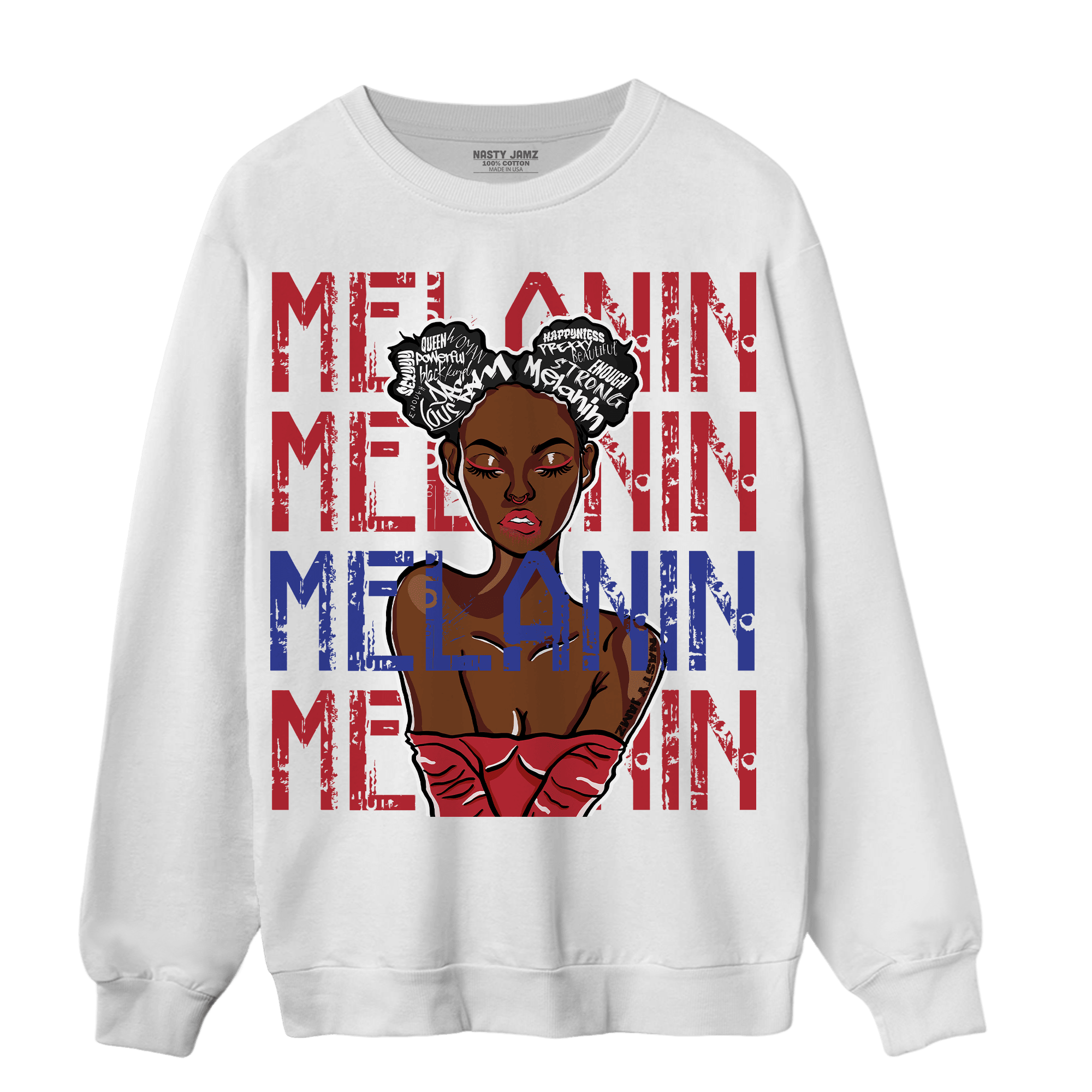 Playoffs 8s Sweatshirt Match Melanin Girl - NastyJamz
