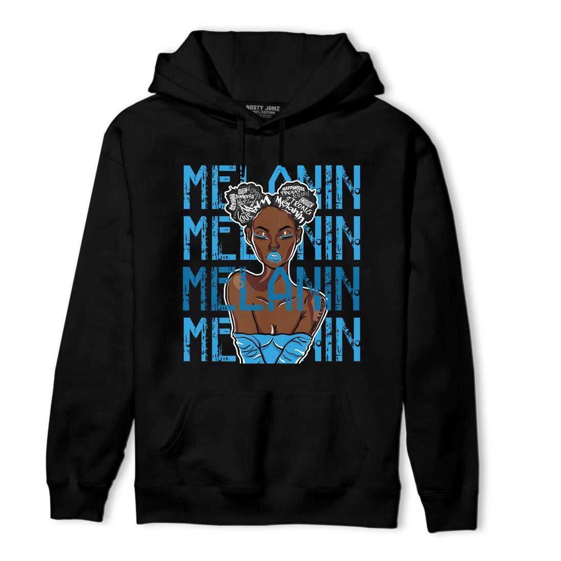 Powder Blue 9s Hoodie Match Melanin Girl - NastyJamz
