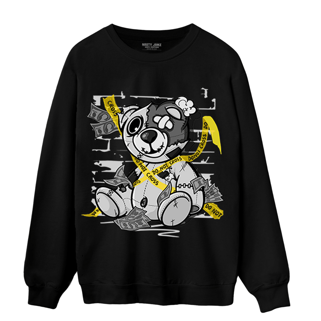 Retro High OG Black White 1s Sweatshirt Match Money BER - NastyJamz