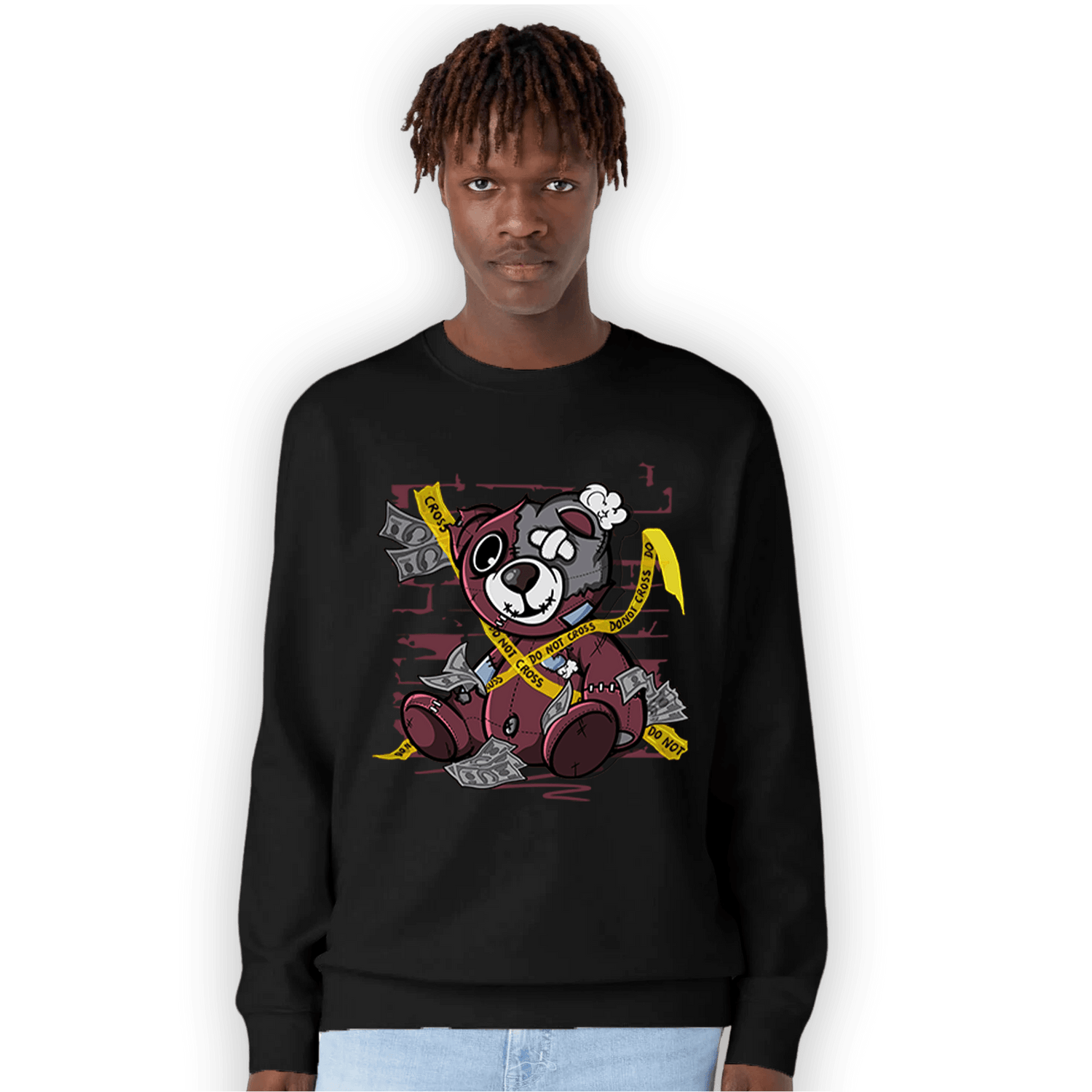 Burgundy 5s Sweatshirt Match Money BER - NastyJamz