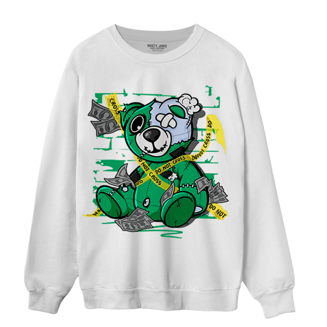 Lucky Green 5s Sweatshirt Match Money BER - NastyJamz
