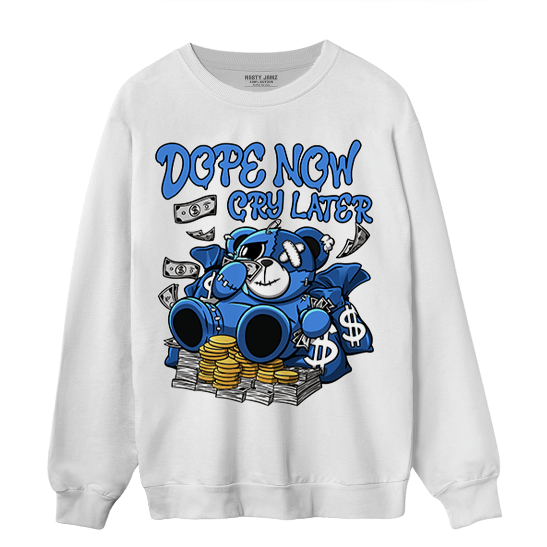 University Blue Toe 1s Sweatshirt Match Money Cry BER - NastyJamz