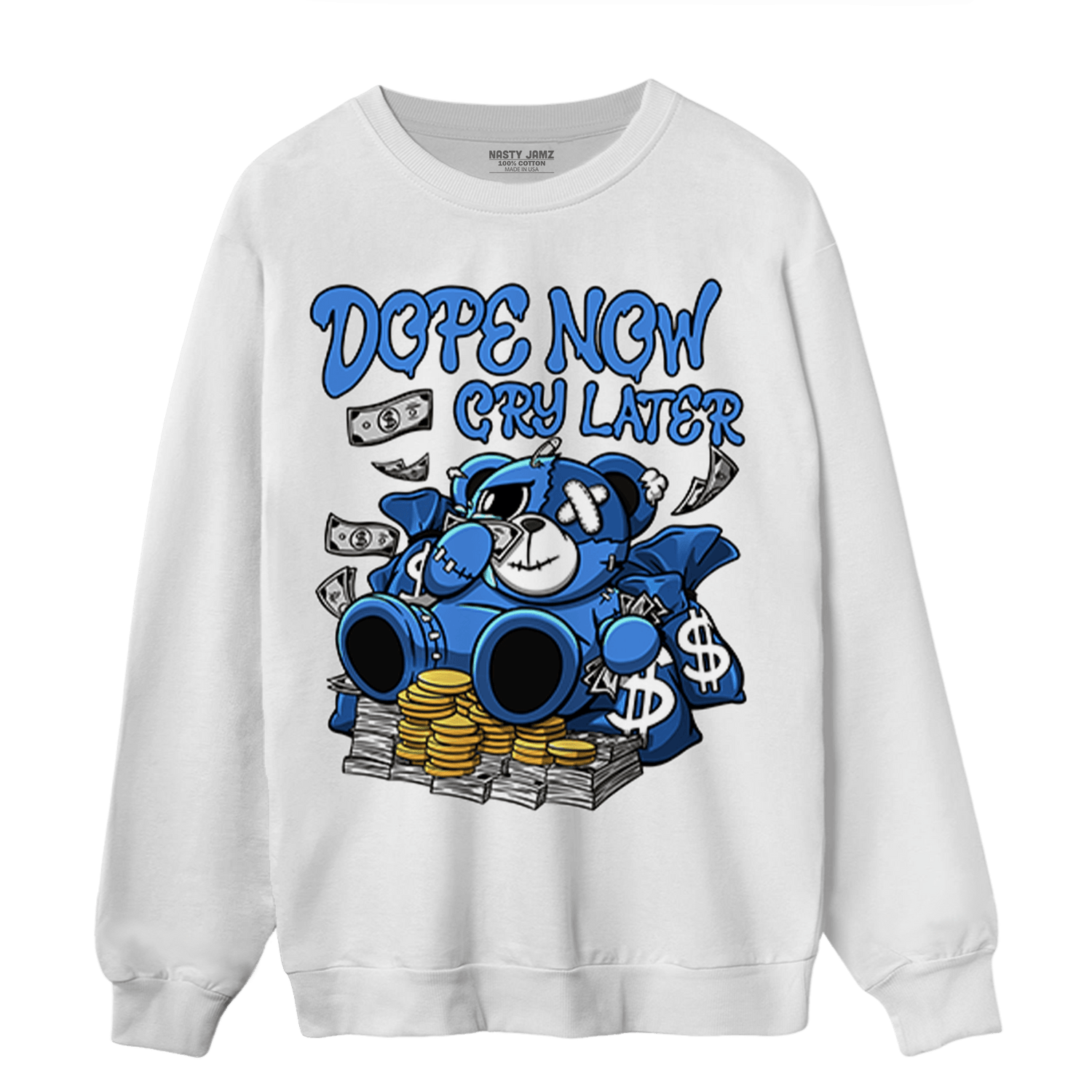 University Blue Toe 1s Sweatshirt Match Money Cry BER - NastyJamz