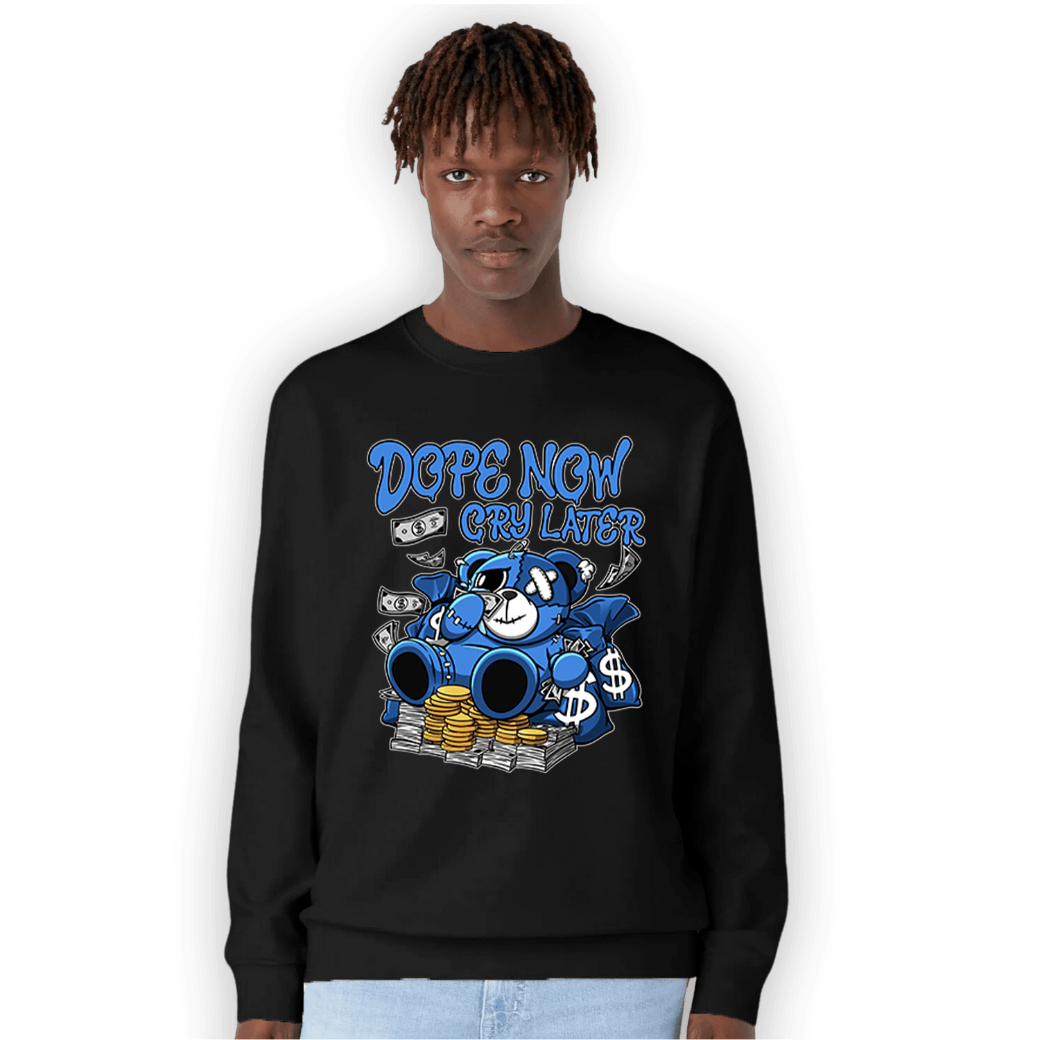 University Blue Toe 1s Sweatshirt Match Money Cry BER - NastyJamz