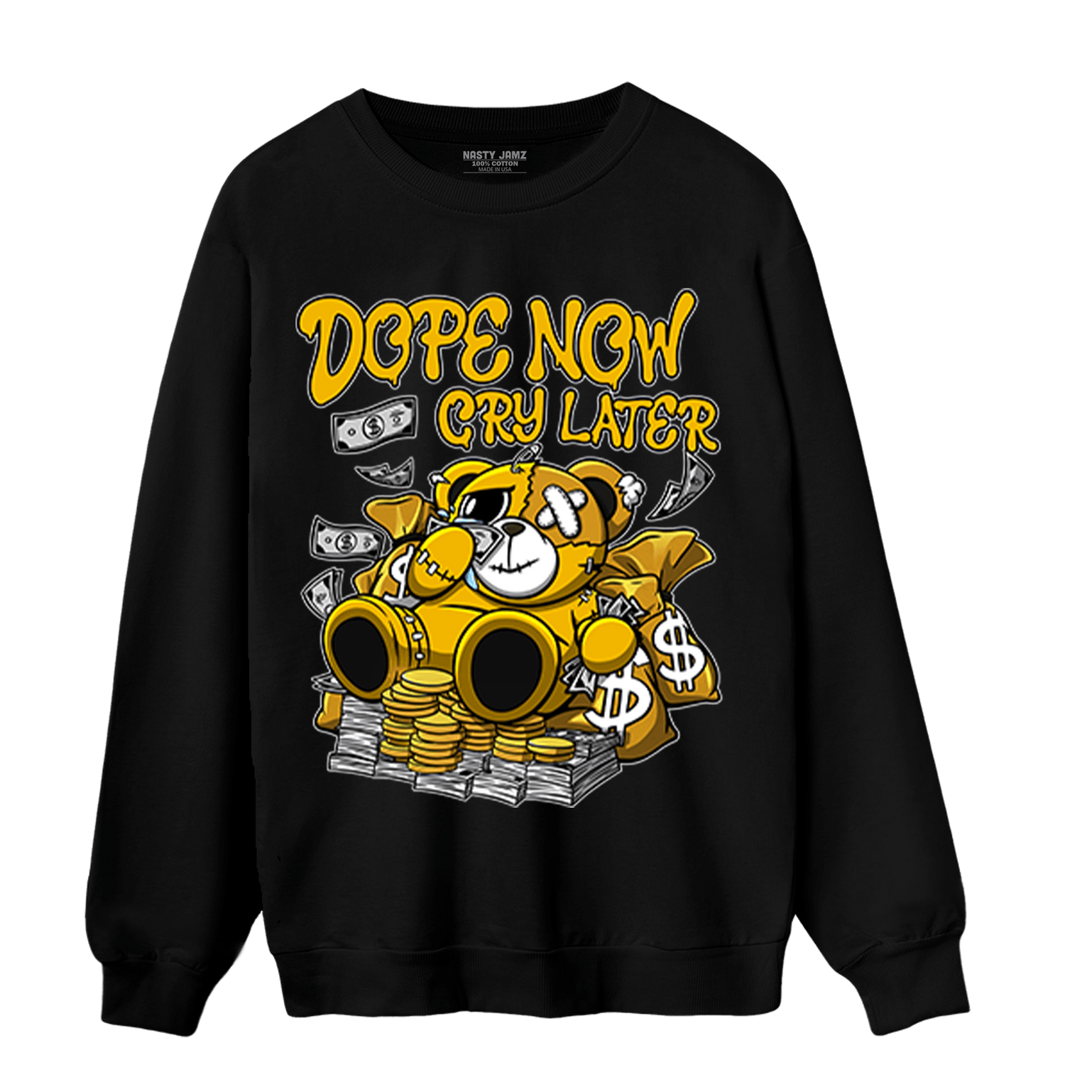 Yellow Ochre 1s Sweatshirt Match Money Cry BER - NastyJamz