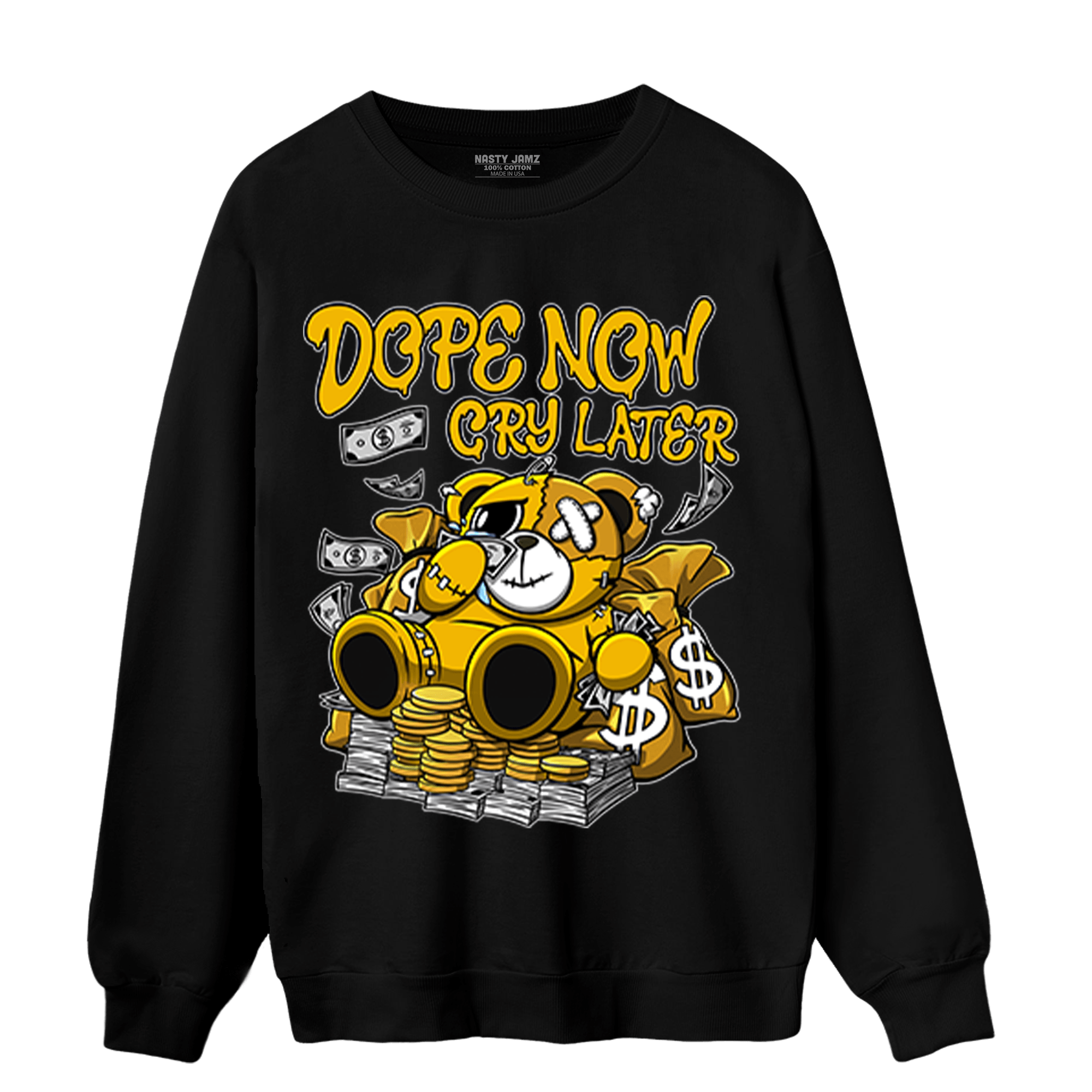 Yellow Ochre 1s Sweatshirt Match Money Cry BER - NastyJamz
