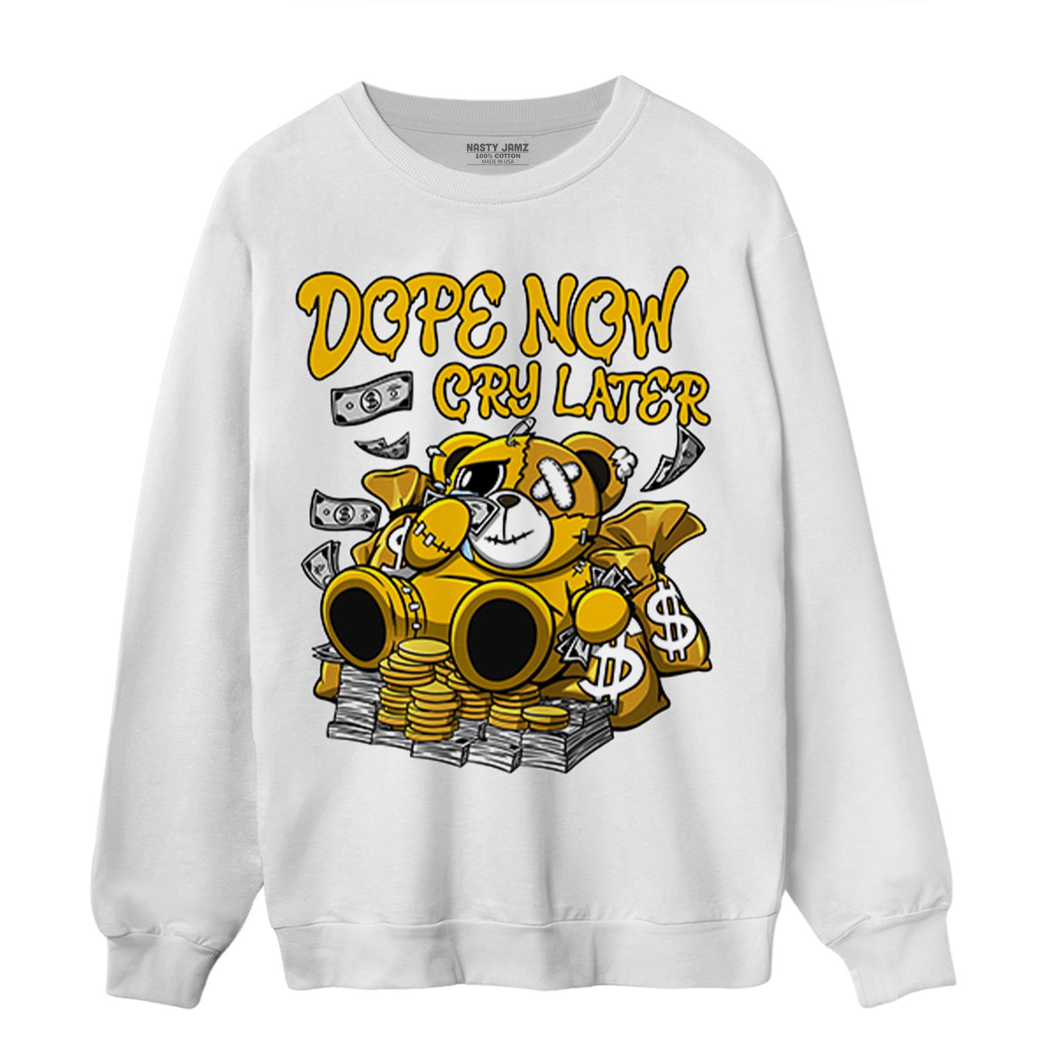 Yellow Ochre 1s Sweatshirt Match Money Cry BER - NastyJamz