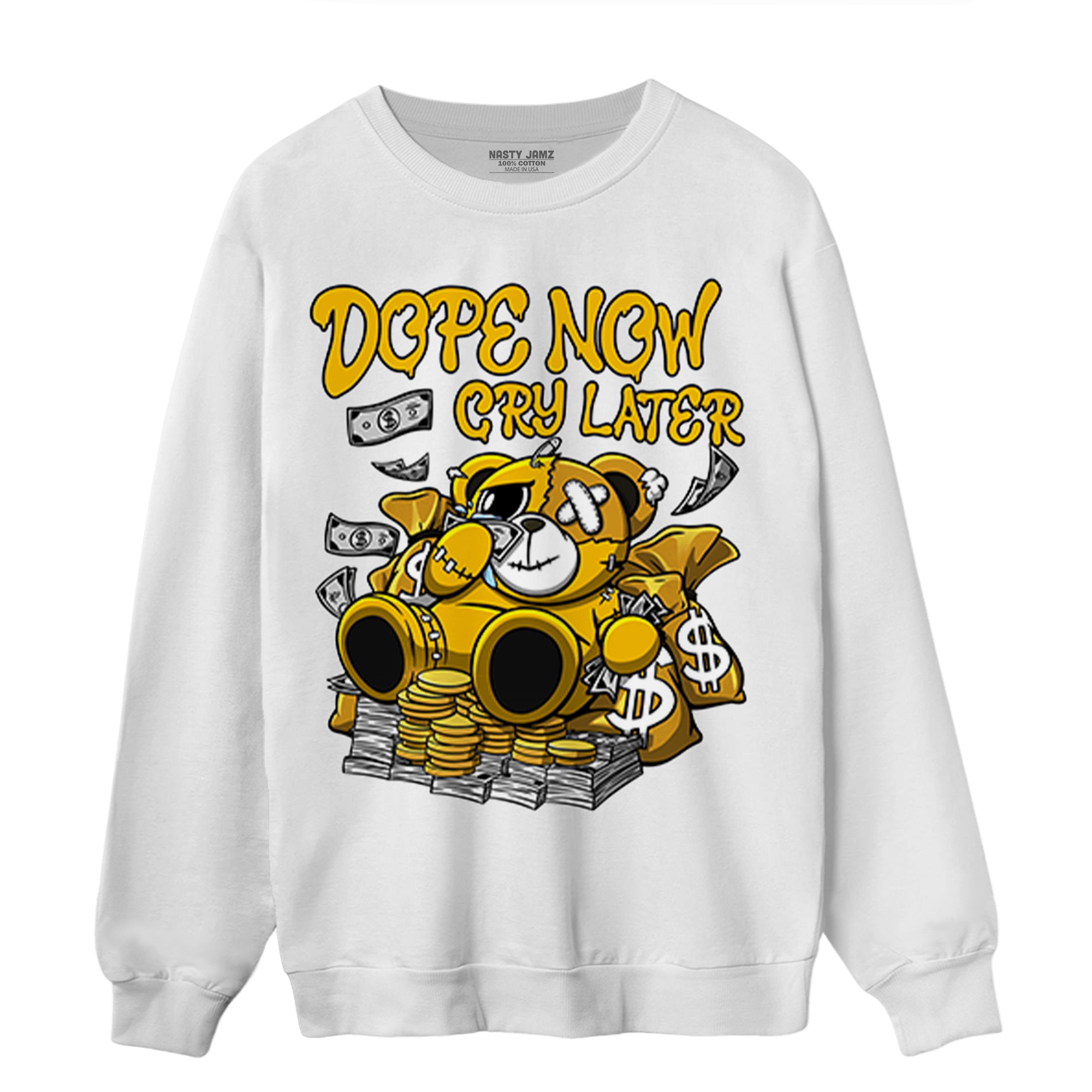 Yellow Ochre 1s Sweatshirt Match Money Cry BER - NastyJamz