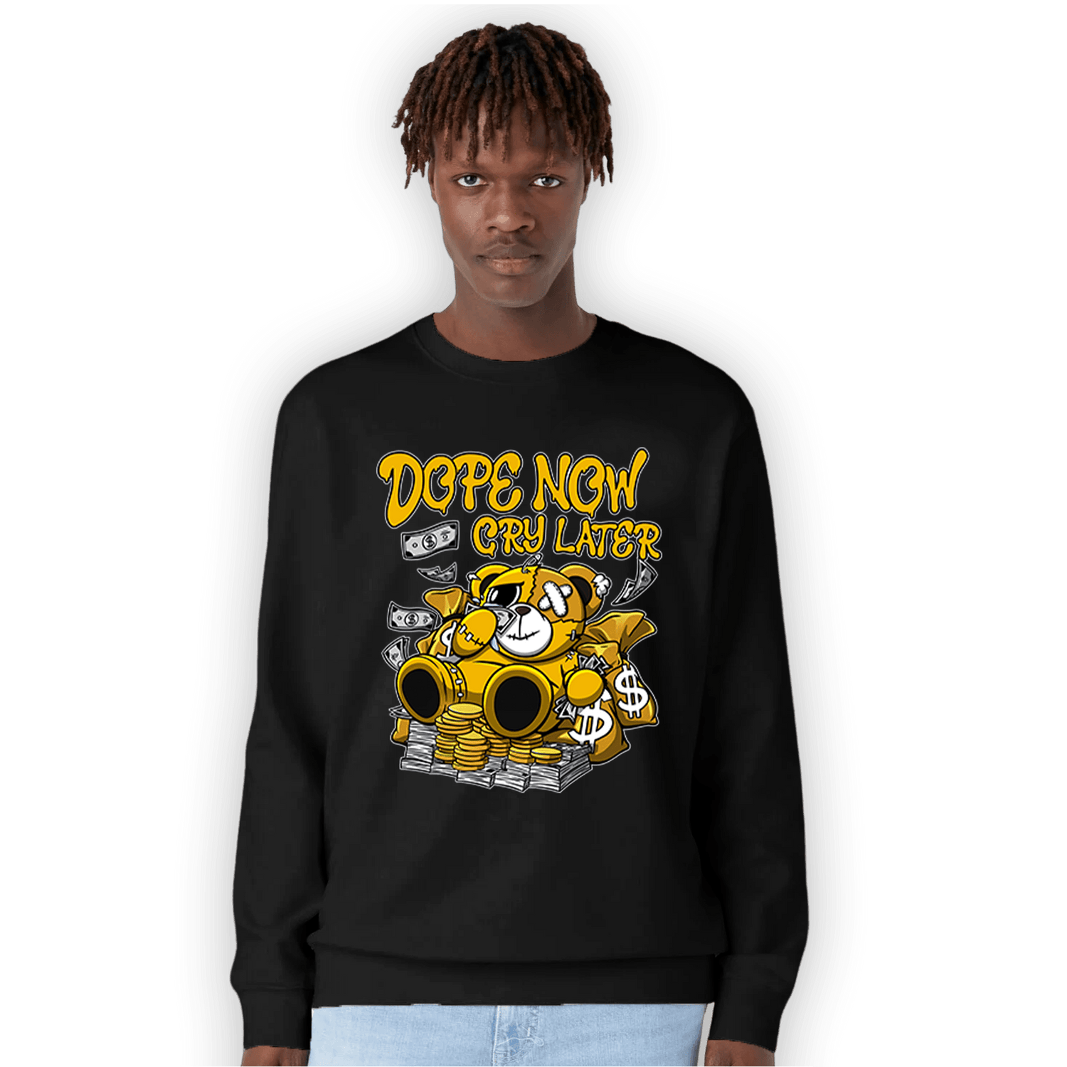 Yellow Ochre 1s Sweatshirt Match Money Cry BER - NastyJamz