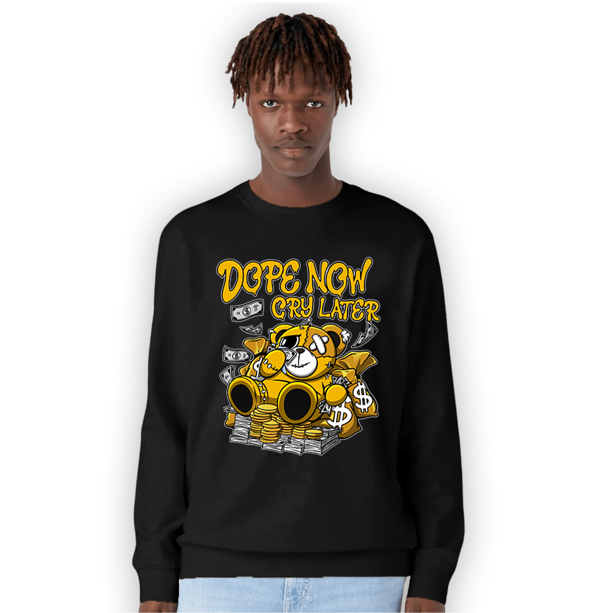 Yellow Ochre 1s Sweatshirt Match Money Cry BER - NastyJamz
