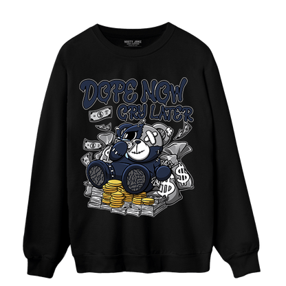 White Navy 3s Sweatshirt Match Money Cry BER - NastyJamz