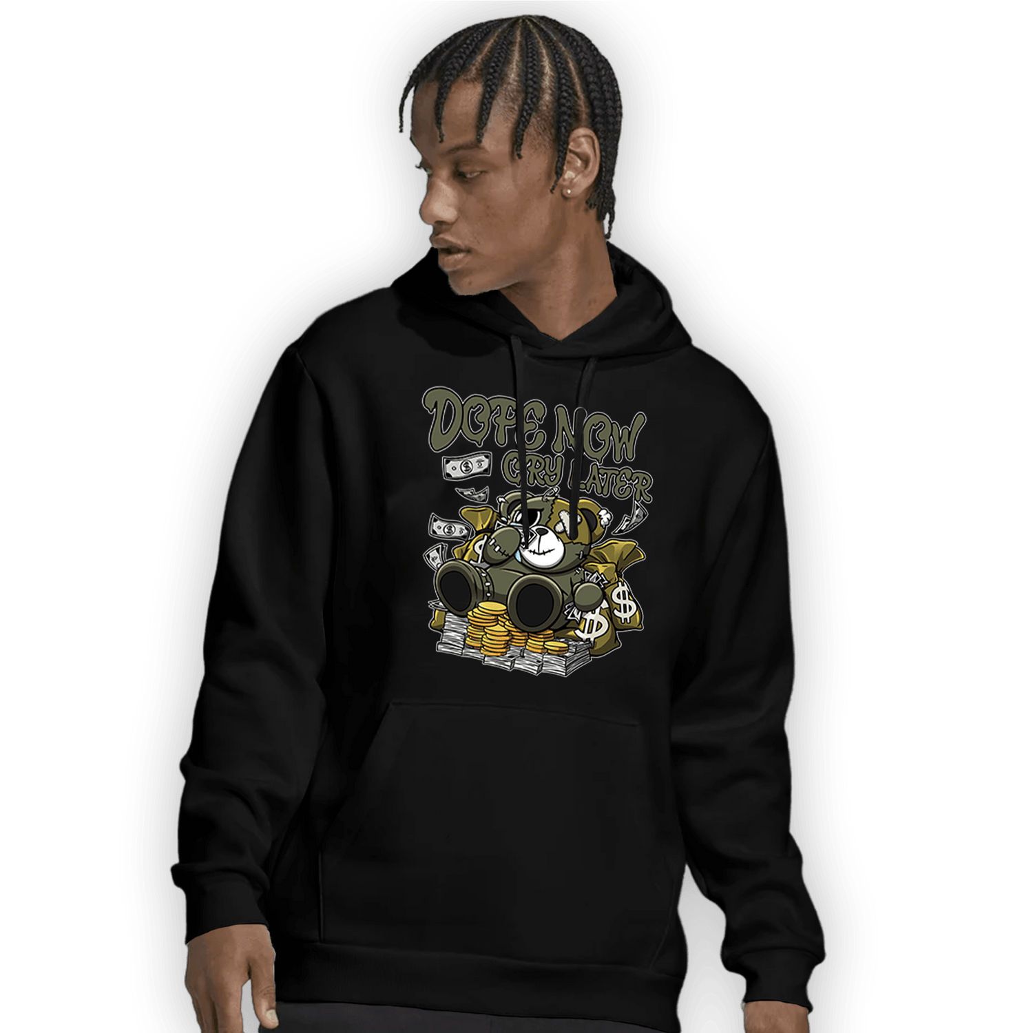 SE Craft Medium Olive 4s Hoodie Match Money Cry BER - NastyJamz