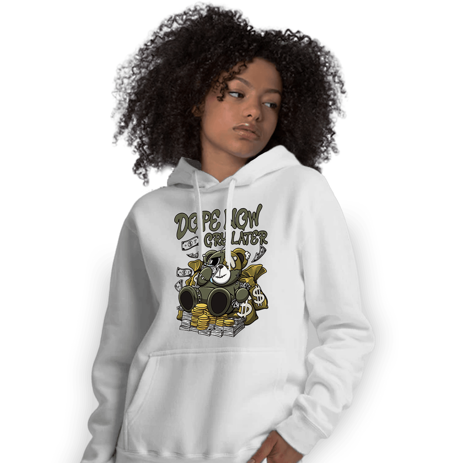SE Craft Medium Olive 4s Hoodie Match Money Cry BER - NastyJamz
